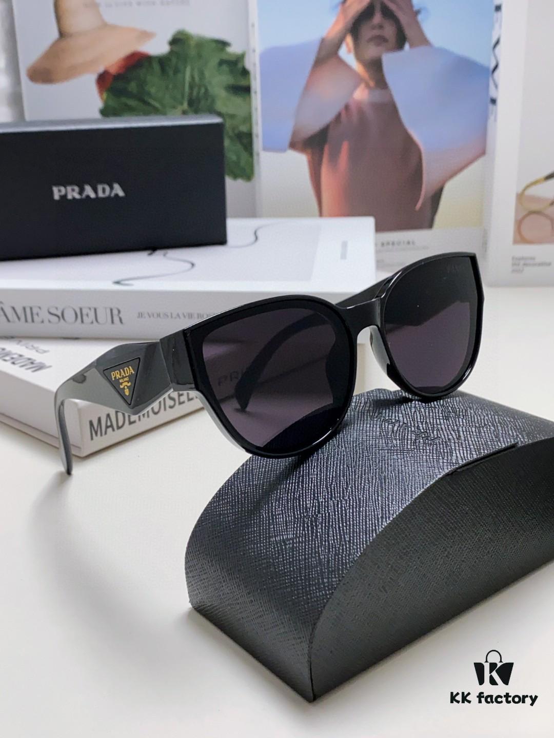 Prada 2024 New Arrival Sunglasses Fashionable Round Frame UV Protection Eyewear for Women