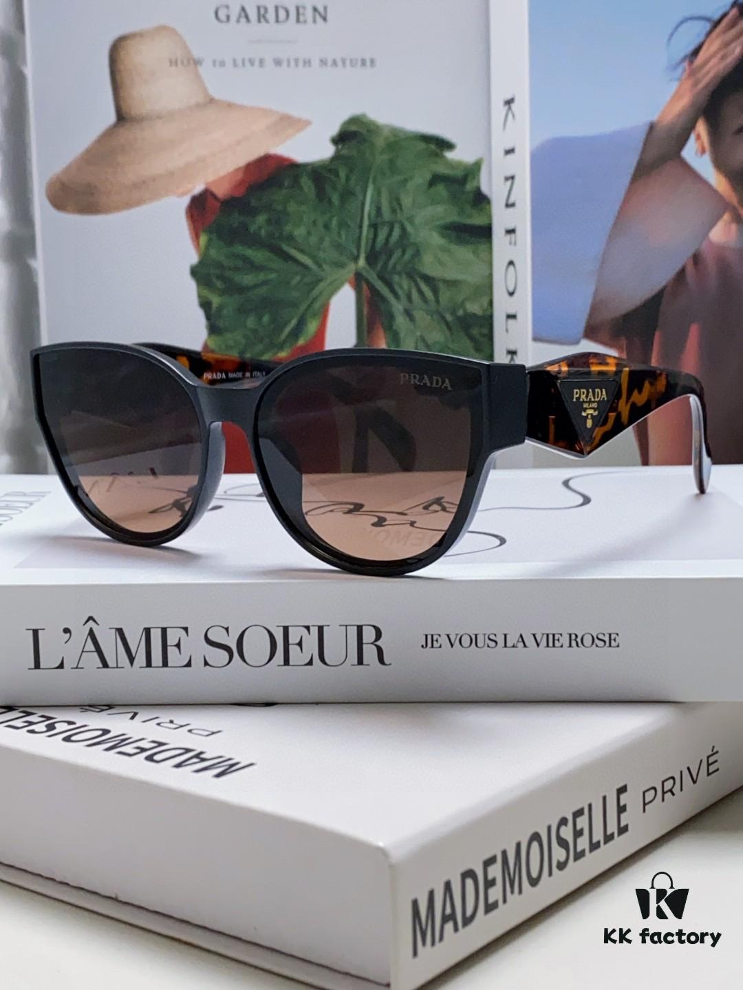 Prada 2024 New Arrival Sunglasses Fashionable Round Frame UV Protection Eyewear for Women