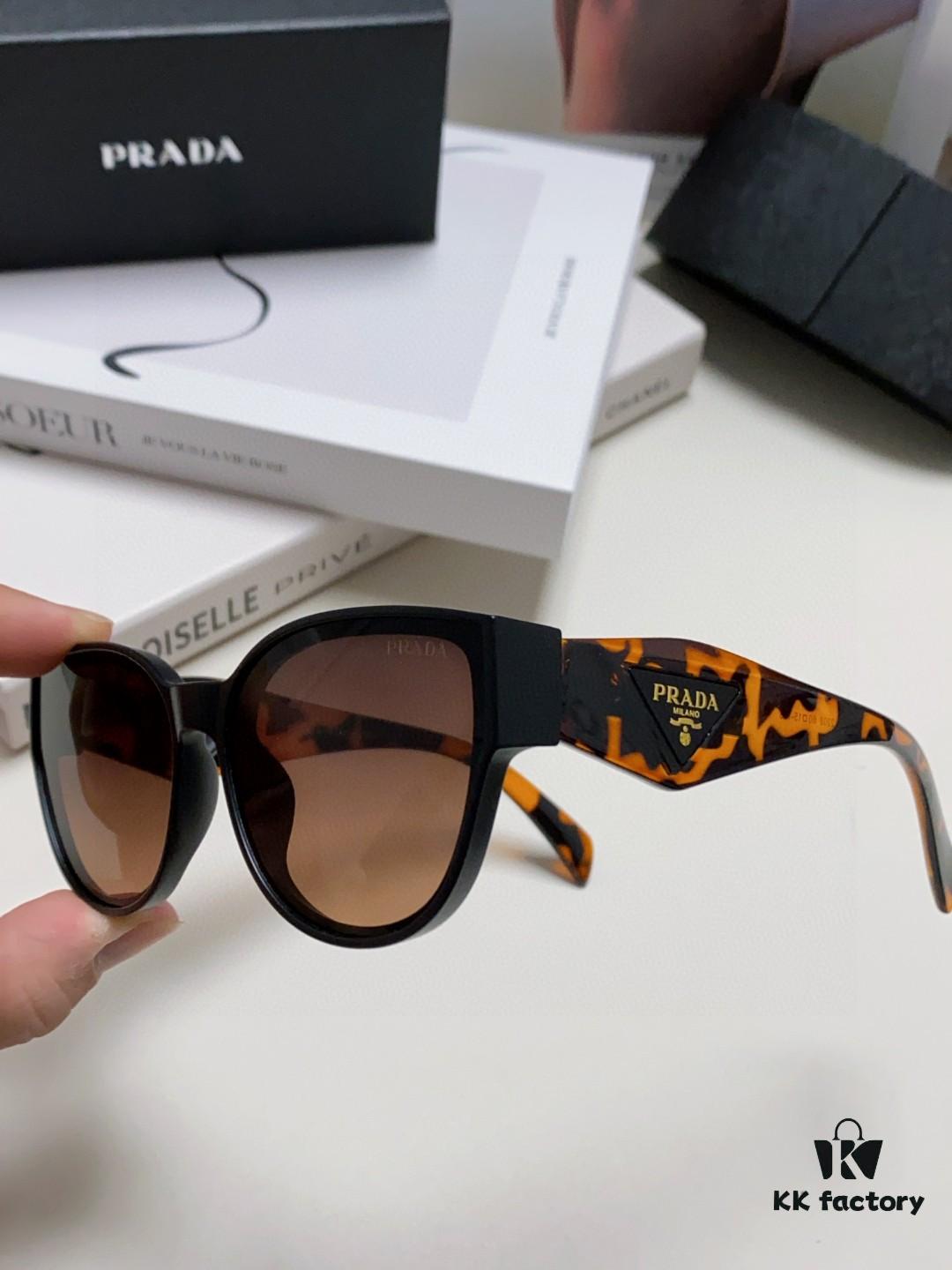 Prada 2024 New Arrival Sunglasses Fashionable Round Frame UV Protection Eyewear for Women