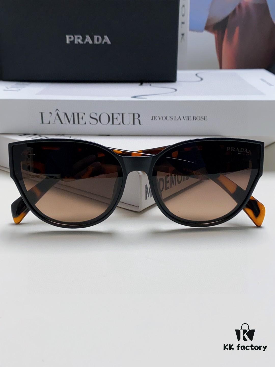 Prada 2024 New Arrival Sunglasses Fashionable Round Frame UV Protection Eyewear for Women