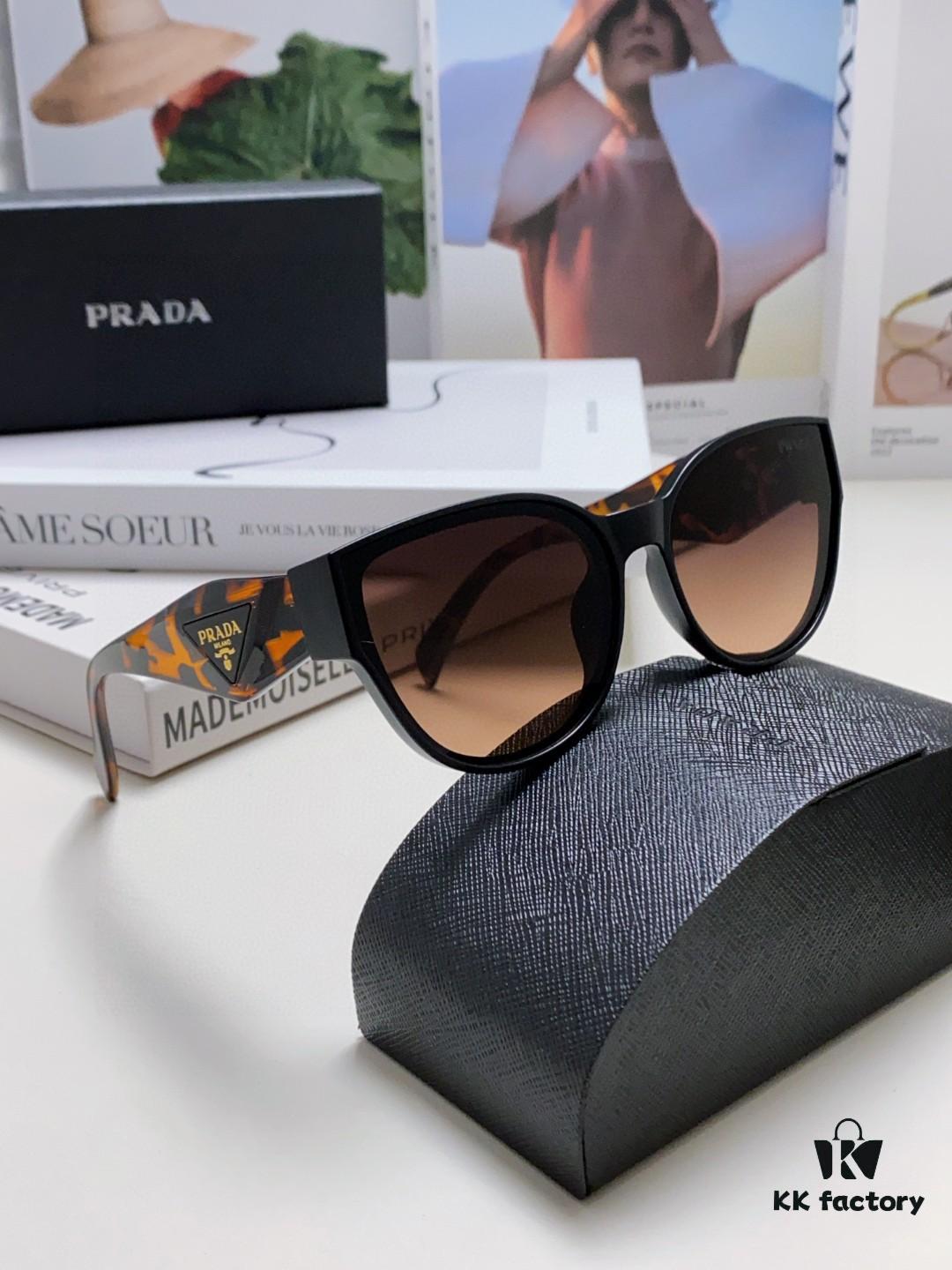 Prada 2024 New Arrival Sunglasses Fashionable Round Frame UV Protection Eyewear for Women