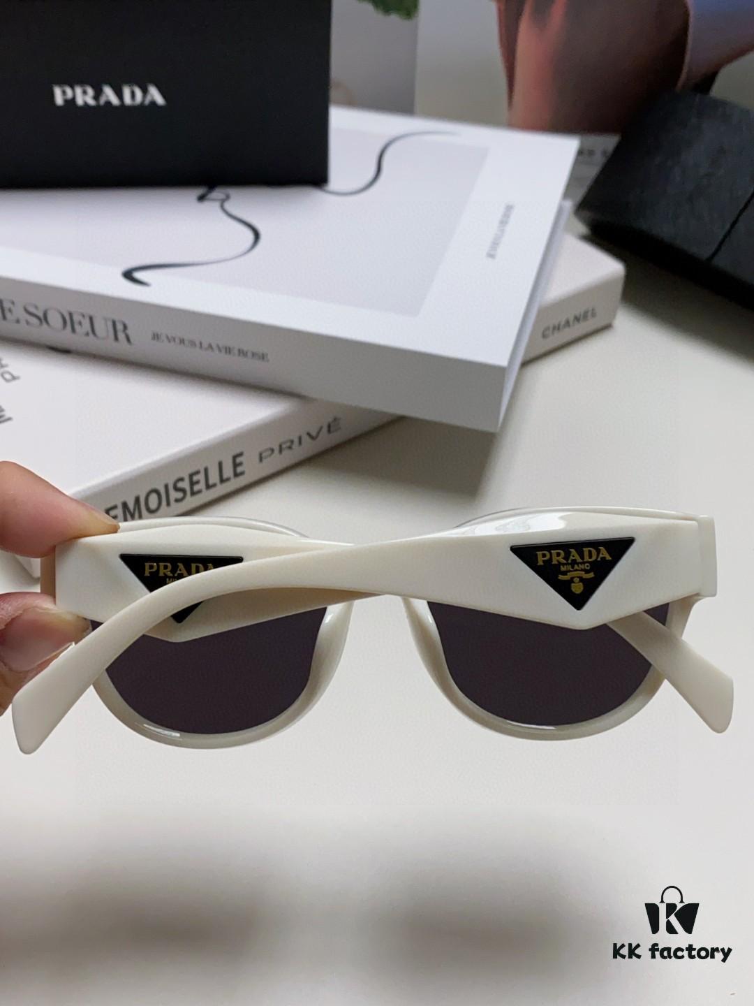Prada 2024 New Arrival Sunglasses Fashionable Round Frame UV Protection Eyewear for Women