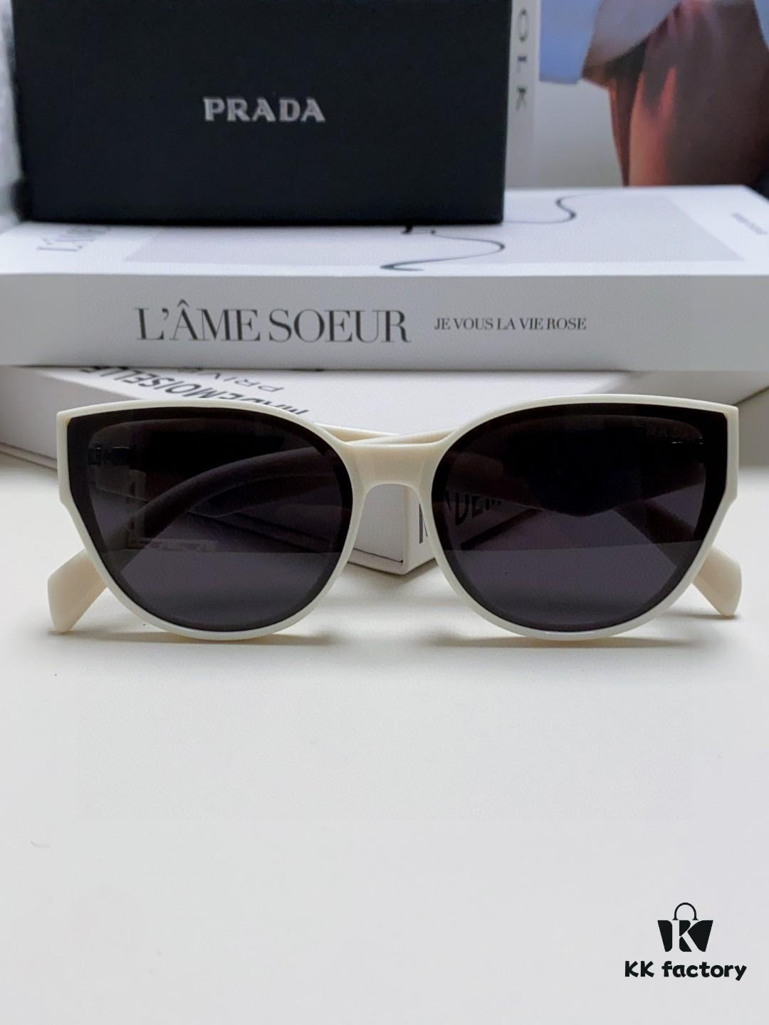 Prada 2024 New Arrival Sunglasses Fashionable Round Frame UV Protection Eyewear for Women