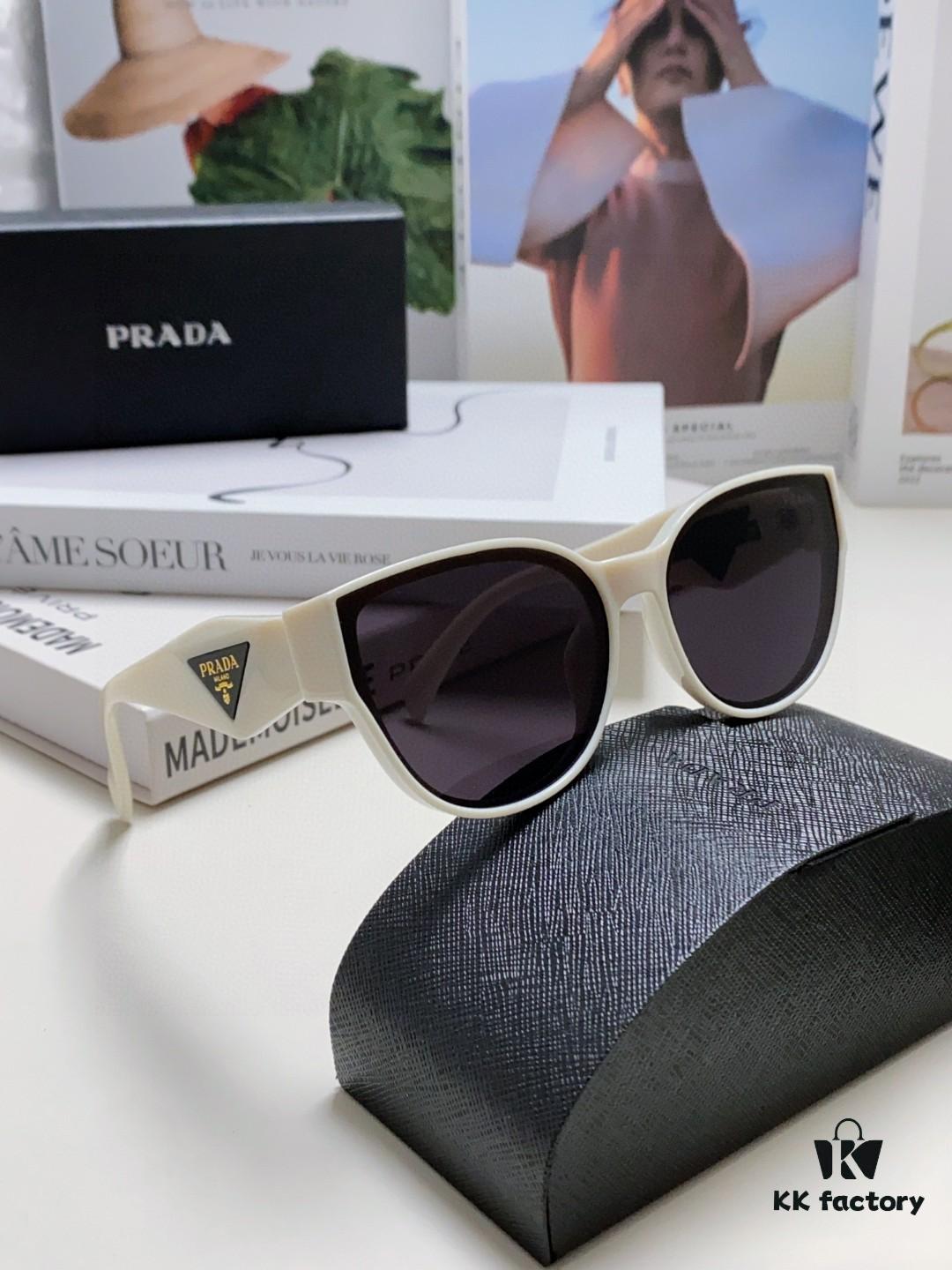 Prada 2024 New Arrival Sunglasses Fashionable Round Frame UV Protection Eyewear for Women