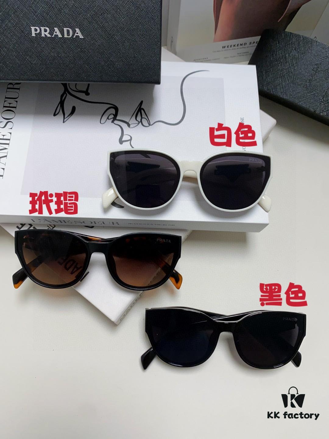 Prada 2024 New Arrival Sunglasses Fashionable Round Frame UV Protection Eyewear for Women