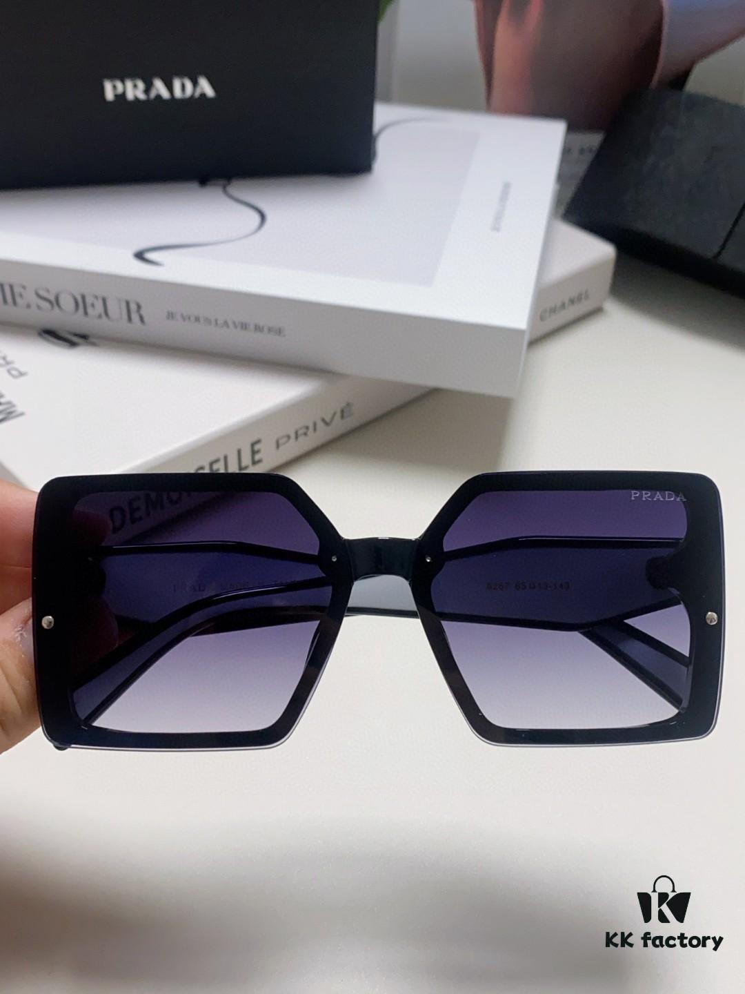 Prada 2024 New Fashion Minimalist Gradient Sunglasses for Round Face, Square Korean-style UV Protection Retro Ins-style Sunglasses