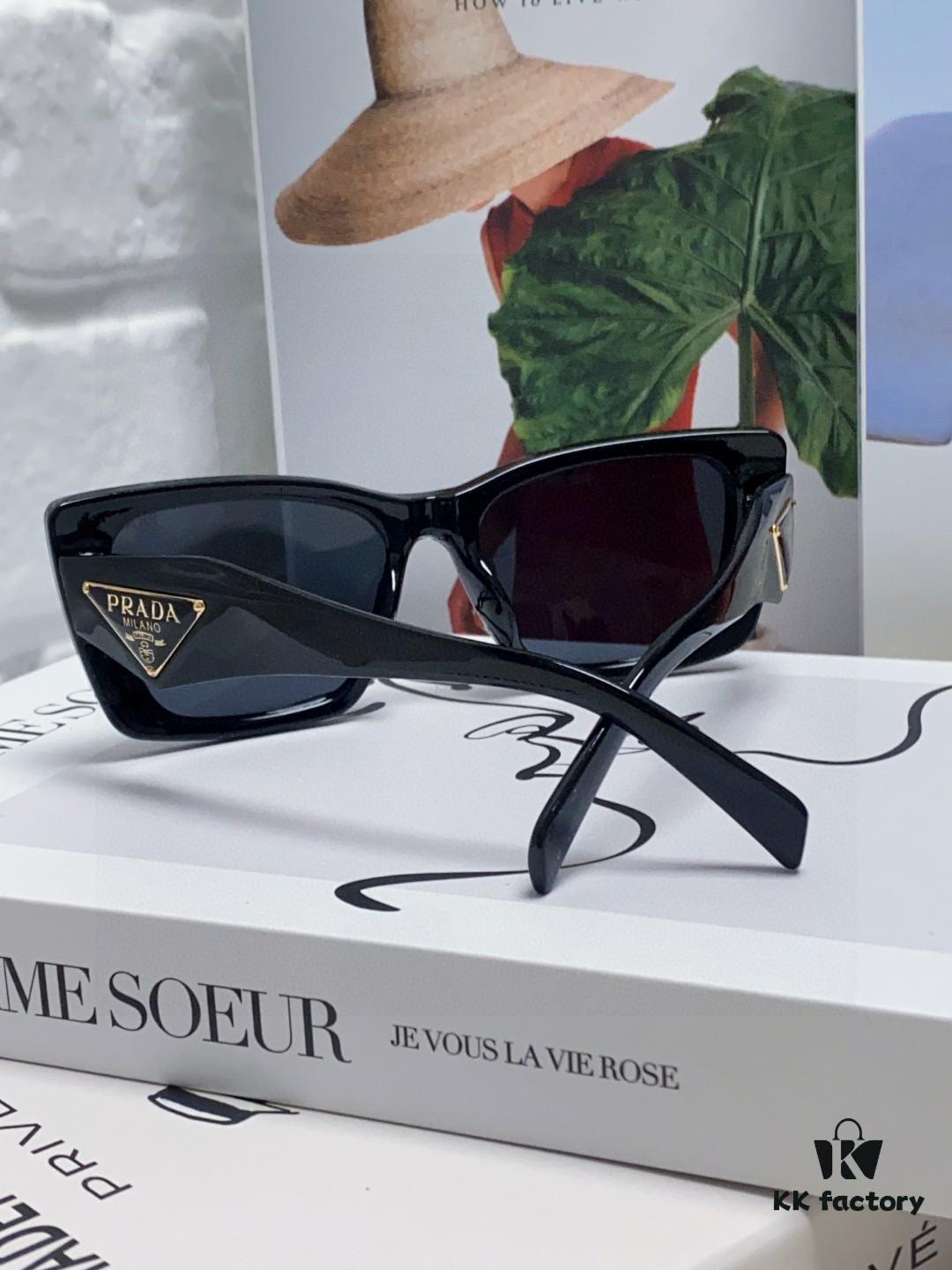 Prada 2024 New Arrival Women's Sunglasses Summer UV Protection Fashion Round Frame Unisex Trendy Sun Glasses for Driving