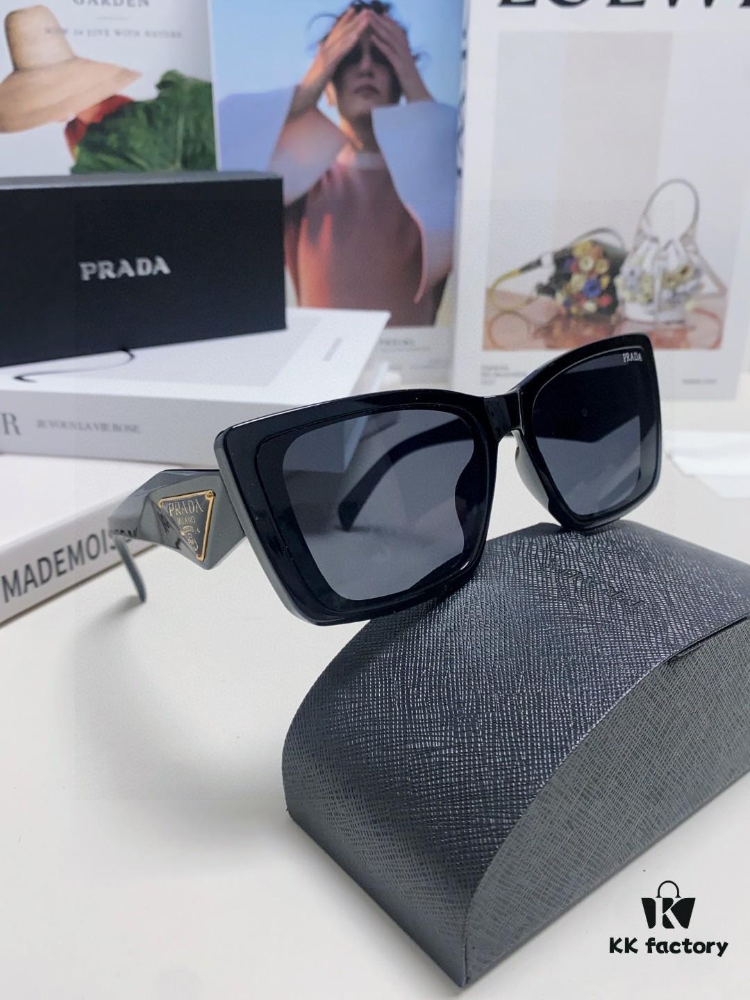 Prada 2024 New Arrival Women's Sunglasses Summer UV Protection Fashion Round Frame Unisex Trendy Sun Glasses for Driving