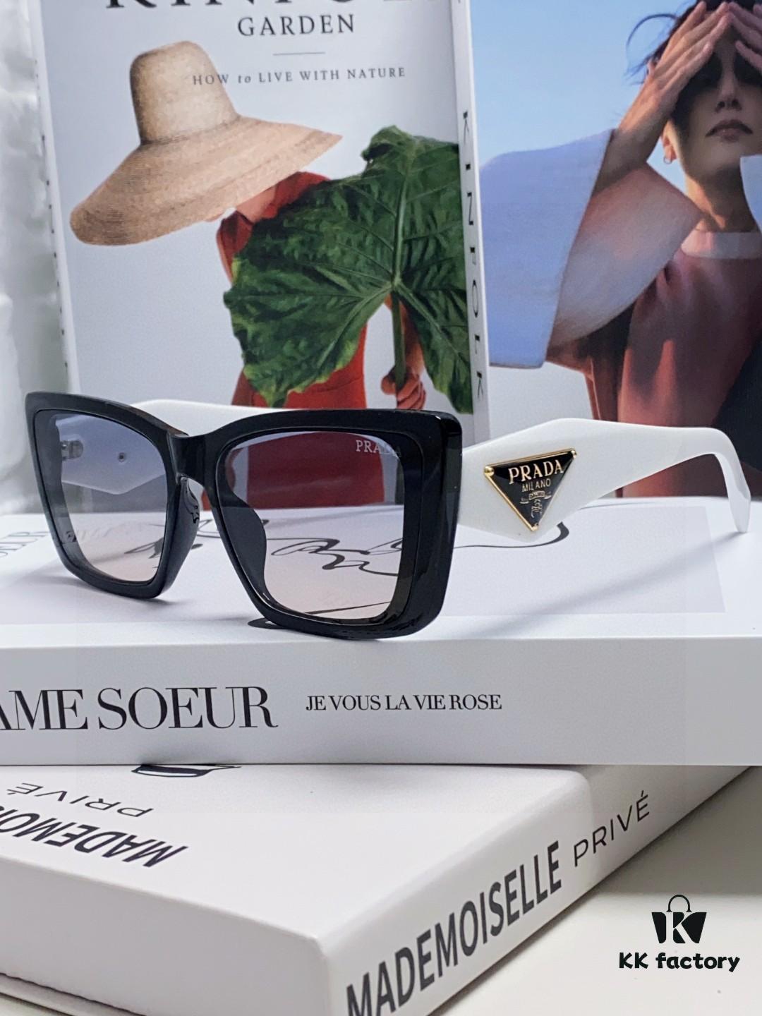 Prada 2024 New Arrival Women's Sunglasses Summer UV Protection Fashion Round Frame Unisex Trendy Driving Sunglasses