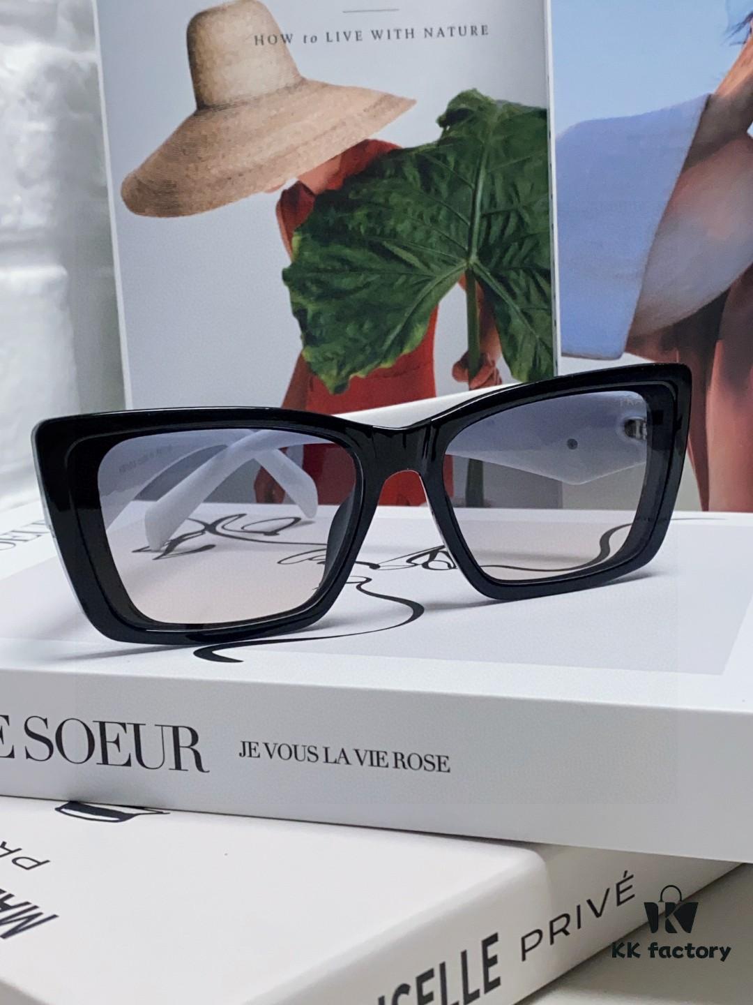 Prada 2024 New Arrival Women's Sunglasses Summer UV Protection Fashion Round Frame Unisex Trendy Driving Sunglasses