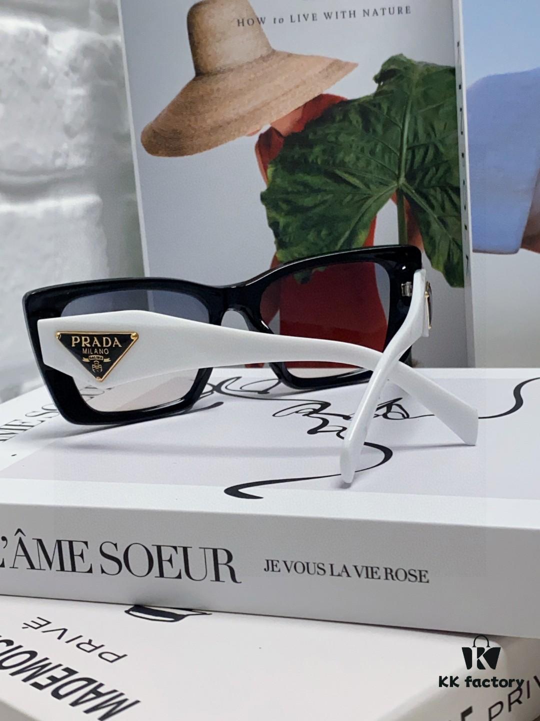 Prada 2024 New Arrival Women's Sunglasses Summer UV Protection Fashion Round Frame Unisex Trendy Driving Sunglasses