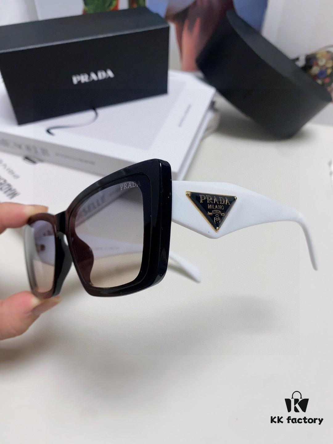Prada 2024 New Arrival Women's Sunglasses Summer UV Protection Fashion Round Frame Unisex Trendy Driving Sunglasses