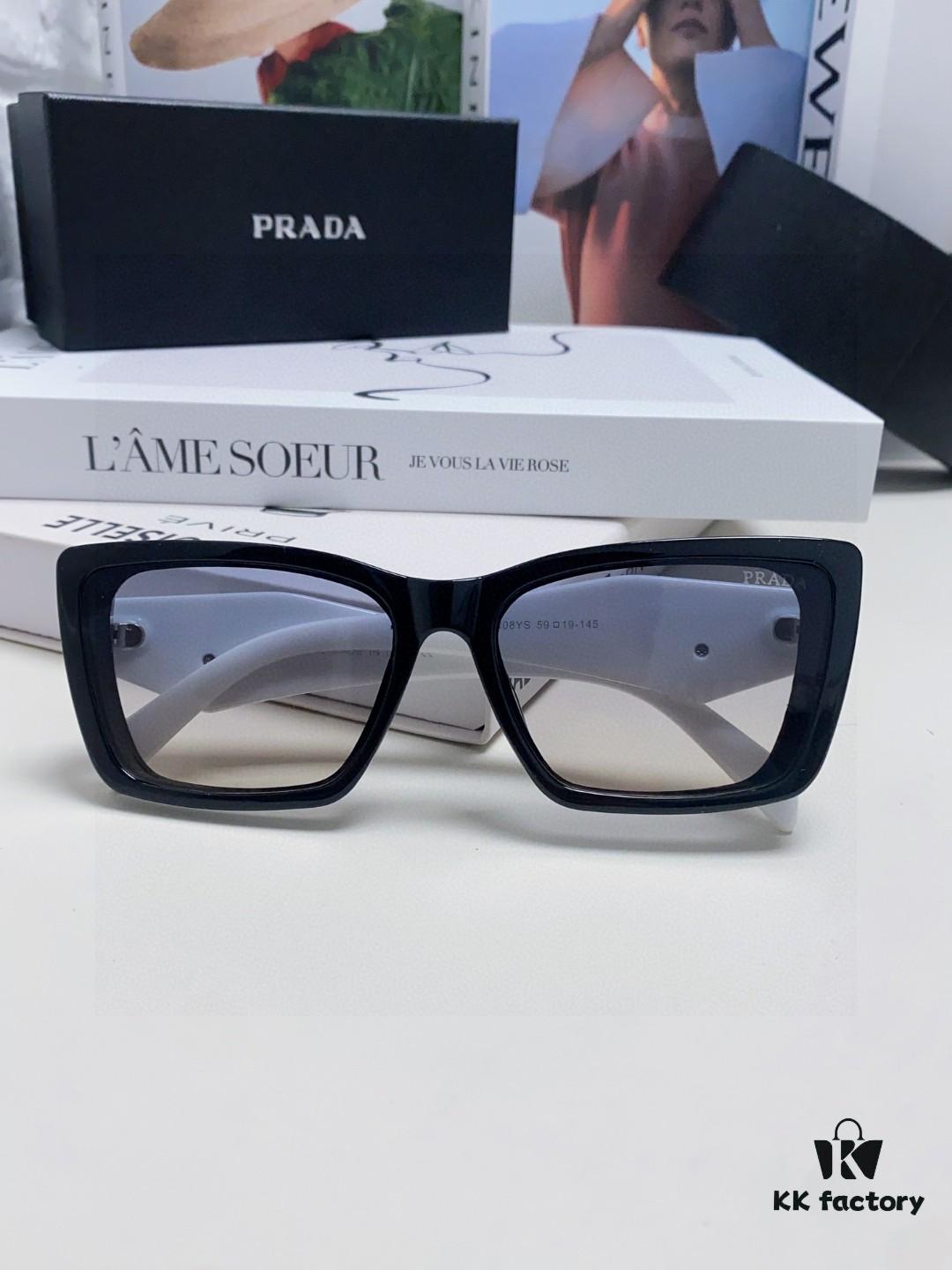 Prada 2024 New Arrival Women's Sunglasses Summer UV Protection Fashion Round Frame Unisex Trendy Driving Sunglasses