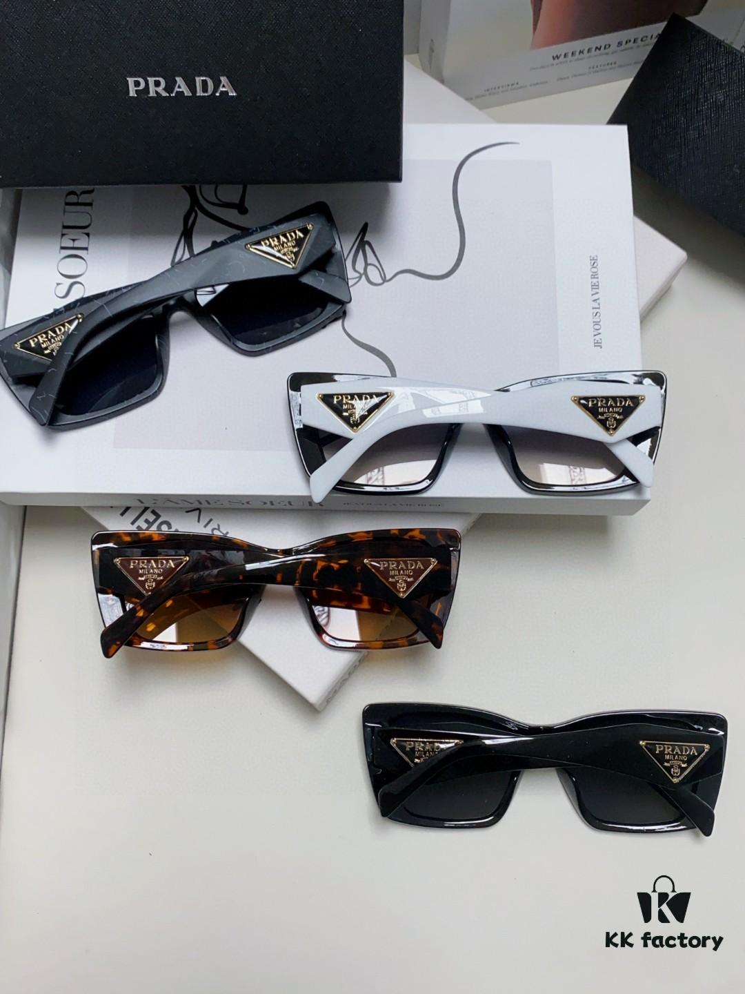 Prada 2024 New Arrival Women's Sunglasses Summer UV Protection Fashion Round Frame Unisex Trendy Driving Sunglasses