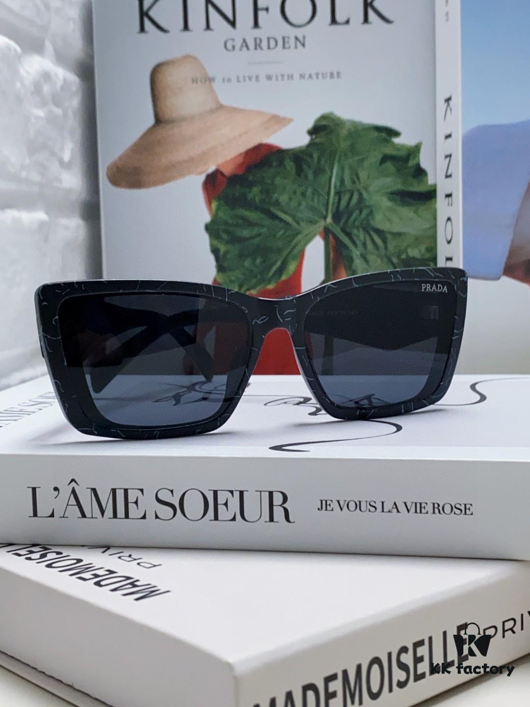 Prada 2024 New Arrival Sunglasses for Women, UV-Protective Fashion Sun Glasses for Summer Driving, Trendy Round Frame Unisex Shades