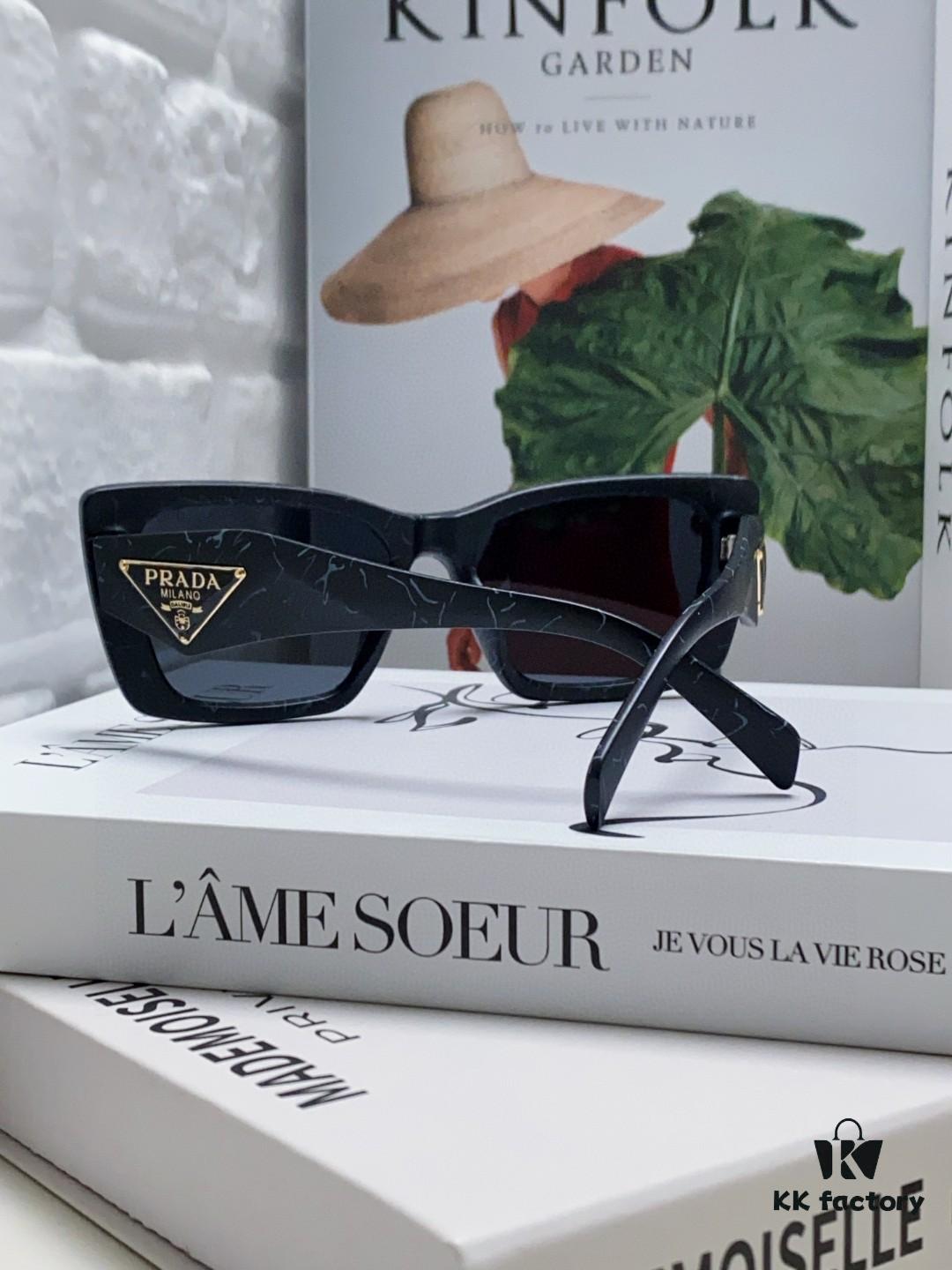 Prada 2024 New Arrival Sunglasses for Women, UV-Protective Fashion Sun Glasses for Summer Driving, Trendy Round Frame Unisex Shades