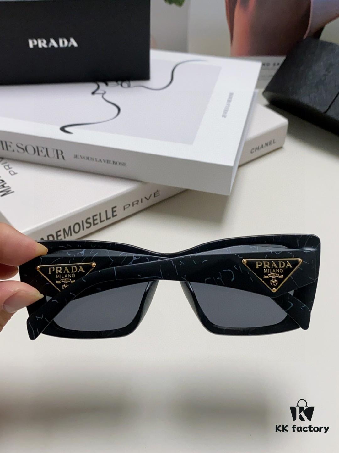 Prada 2024 New Arrival Sunglasses for Women, UV-Protective Fashion Sun Glasses for Summer Driving, Trendy Round Frame Unisex Shades