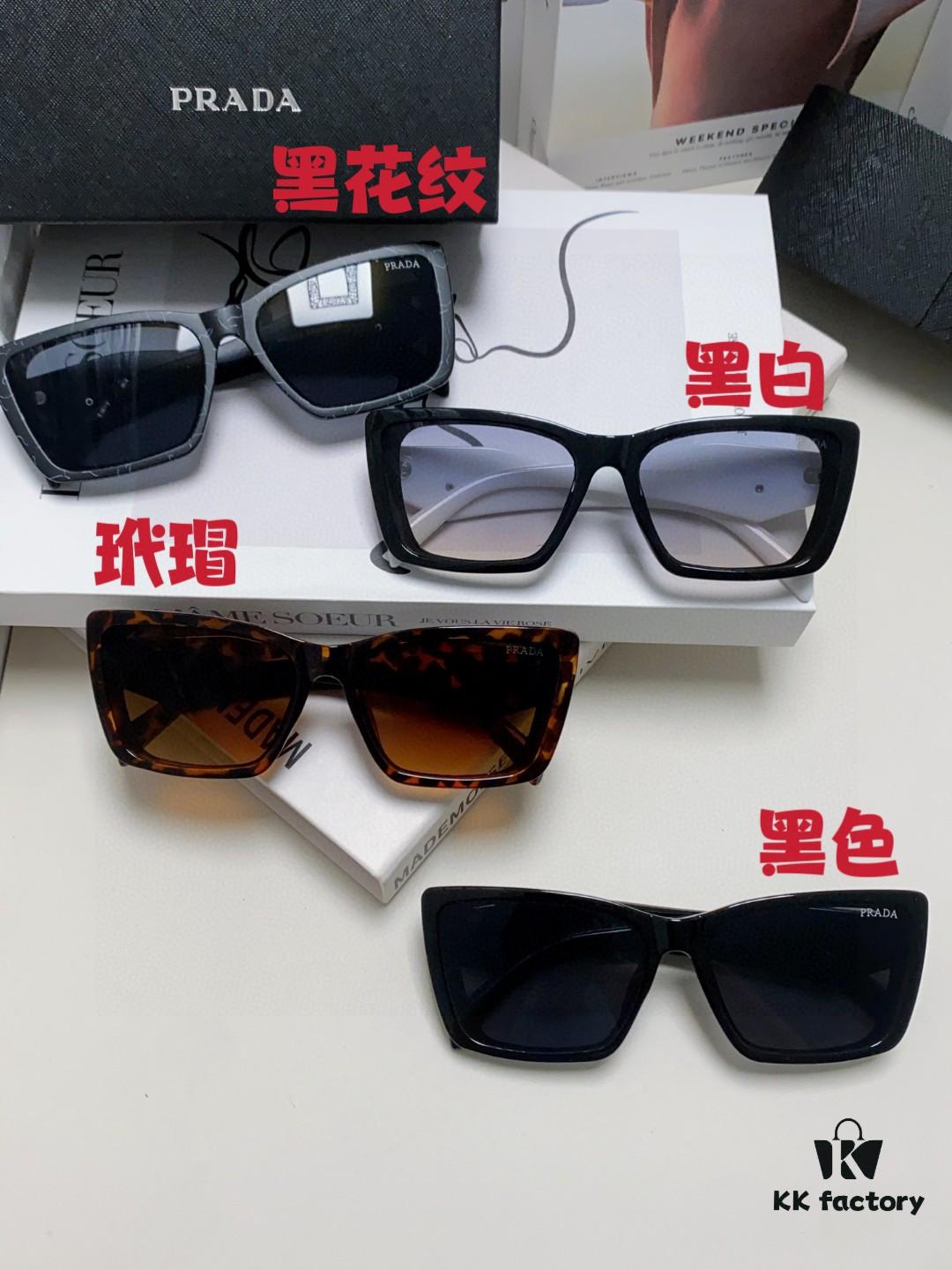 Prada 2024 New Arrival Sunglasses for Women, UV-Protective Fashion Sun Glasses for Summer Driving, Trendy Round Frame Unisex Shades