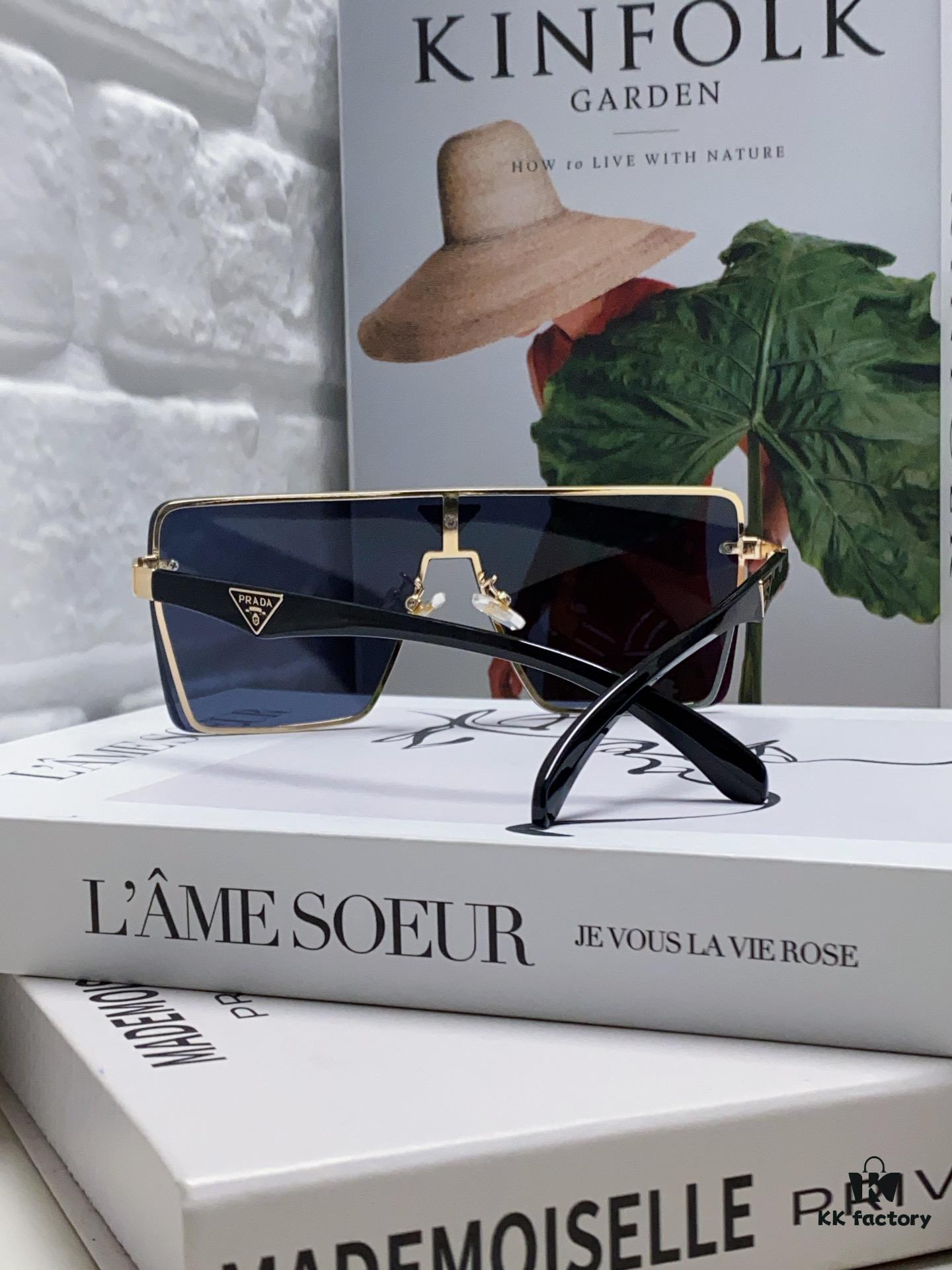 Prada 2024 New Large-Frame Unisex Sunglasses, Fashionable and Trendy Casual Shades, Travel and Driving Sun Glasses