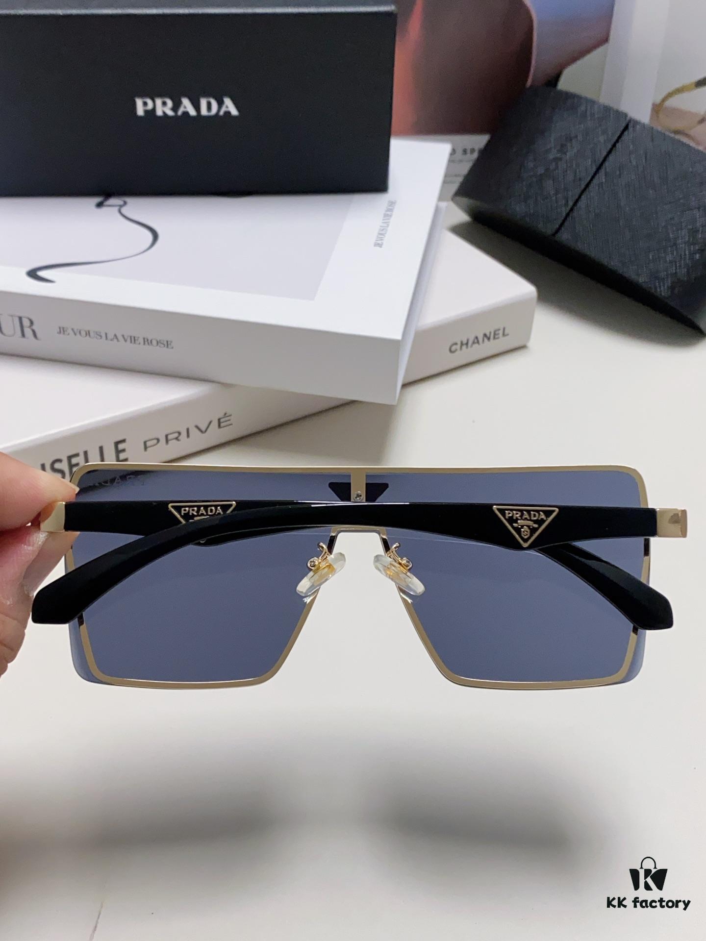 Prada 2024 New Large-Frame Unisex Sunglasses, Fashionable and Trendy Casual Shades, Travel and Driving Sun Glasses