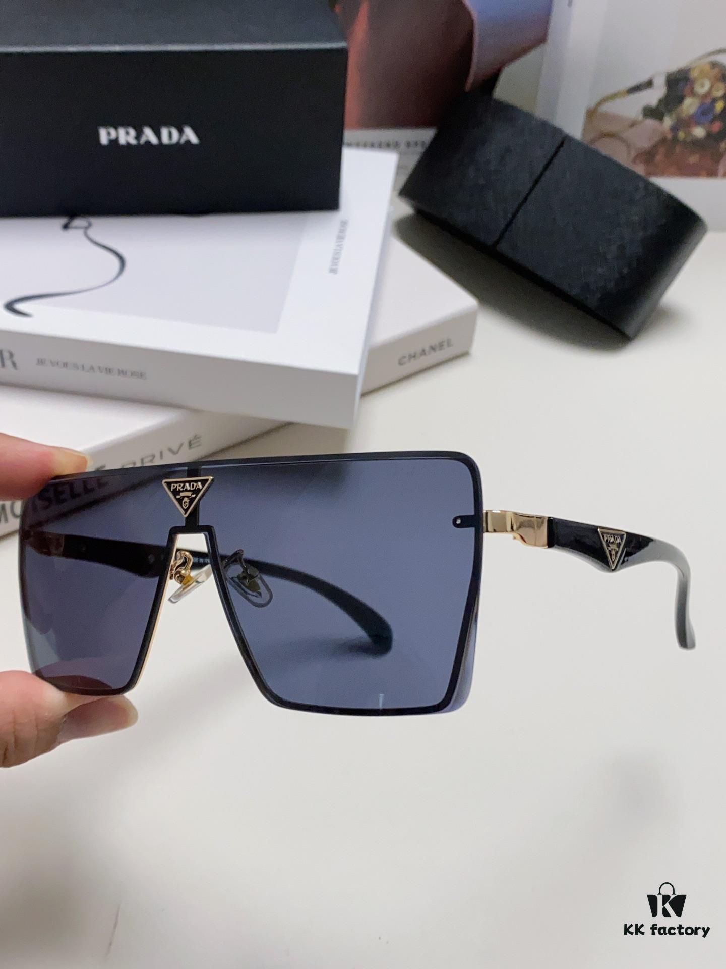 Prada 2024 New Large-Frame Unisex Sunglasses, Fashionable and Trendy Casual Shades, Travel and Driving Sun Glasses