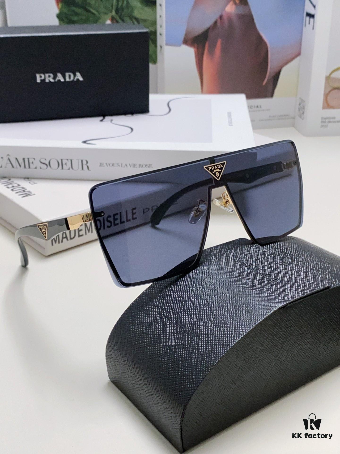 Prada 2024 New Large-Frame Unisex Sunglasses, Fashionable and Trendy Casual Shades, Travel and Driving Sun Glasses