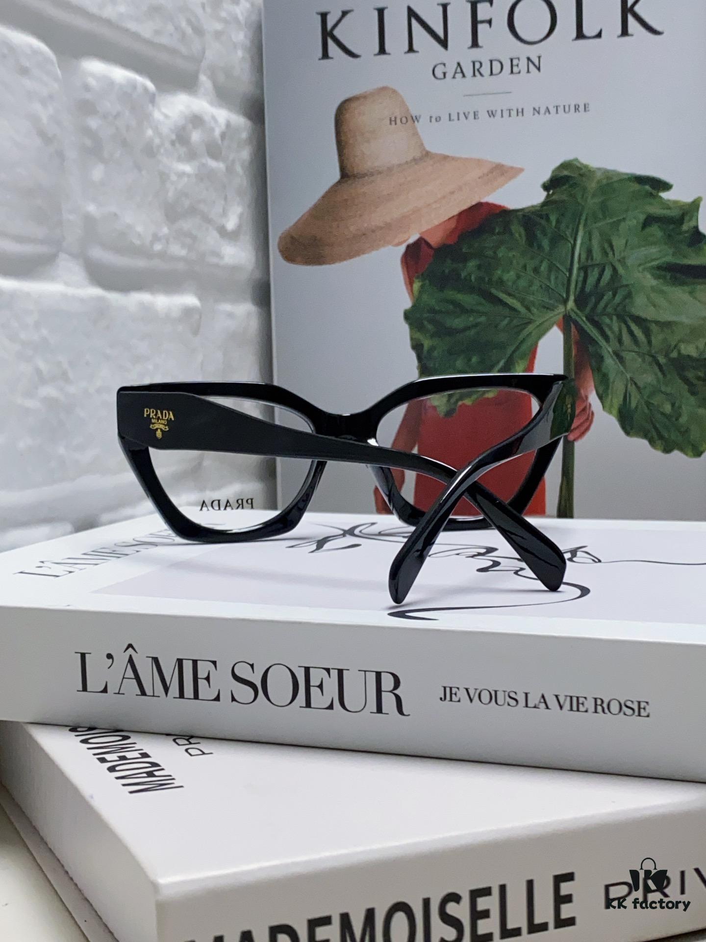 Prada 2024 New Optical Eyeglass Frame Cat-Eye Large Frame Women's Casual Fashion Glasses Sunglasses