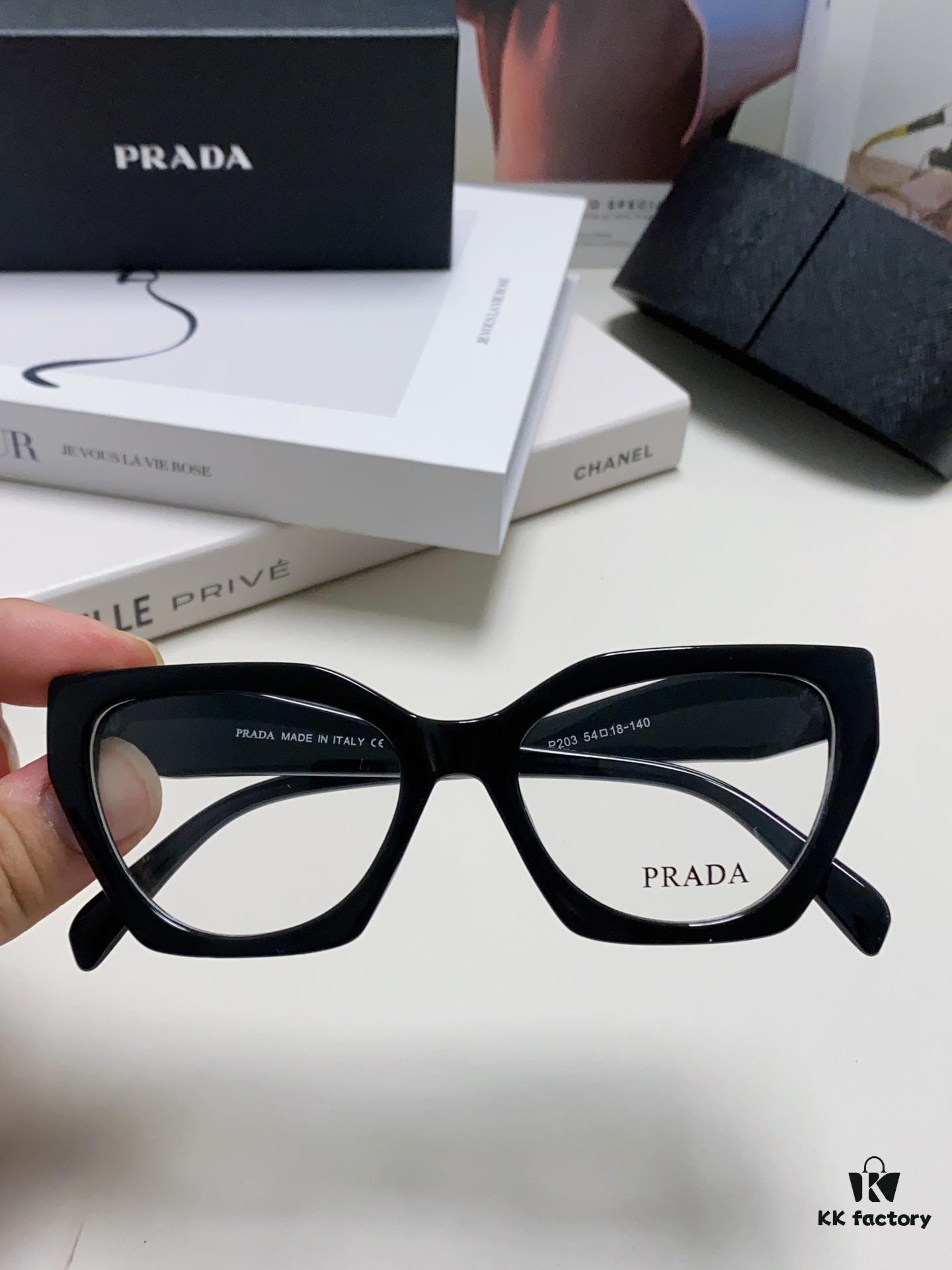 Prada 2024 New Optical Eyeglass Frame Cat-Eye Large Frame Women's Casual Fashion Glasses Sunglasses