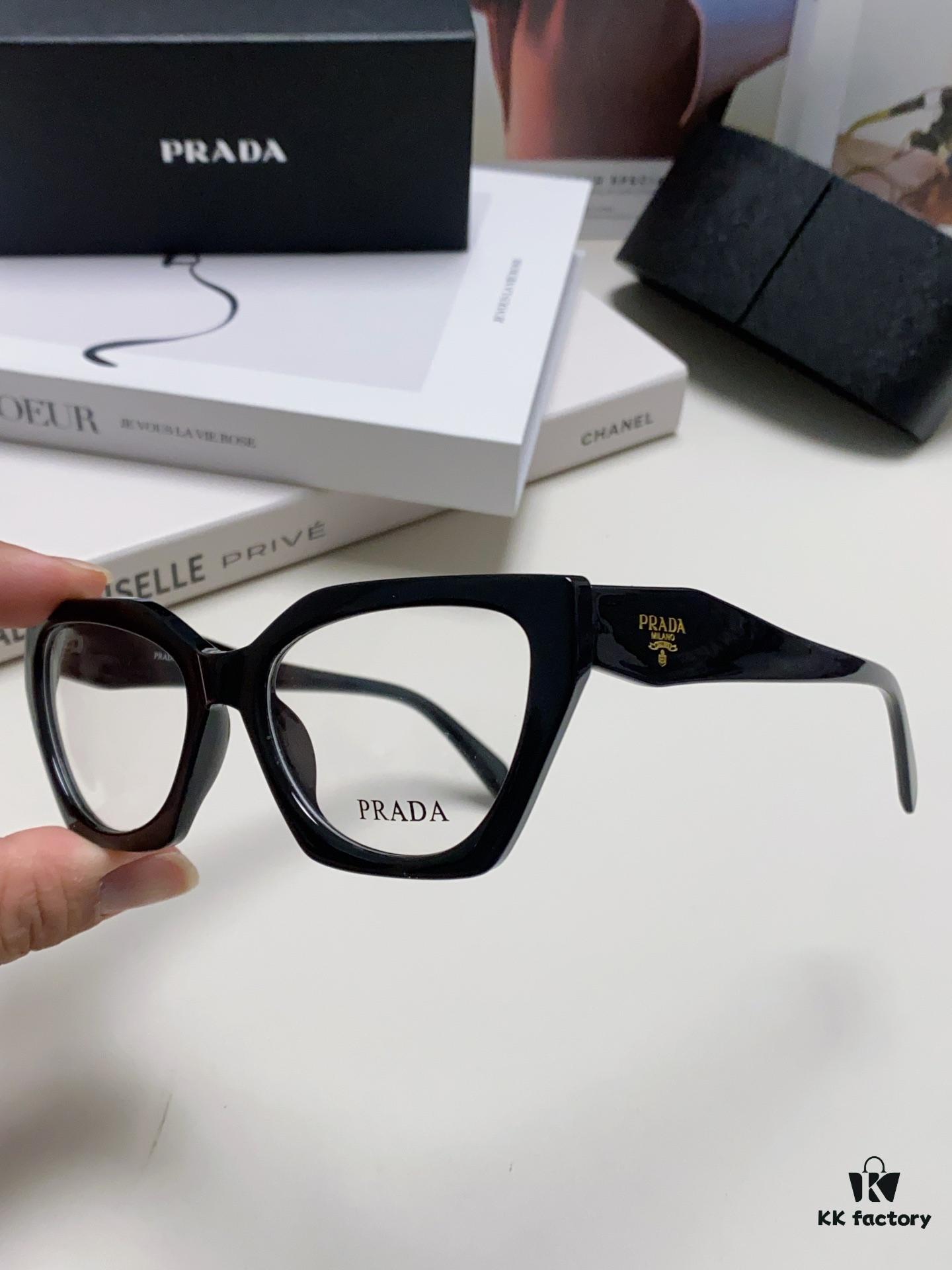 Prada 2024 New Optical Eyeglass Frame Cat-Eye Large Frame Women's Casual Fashion Glasses Sunglasses