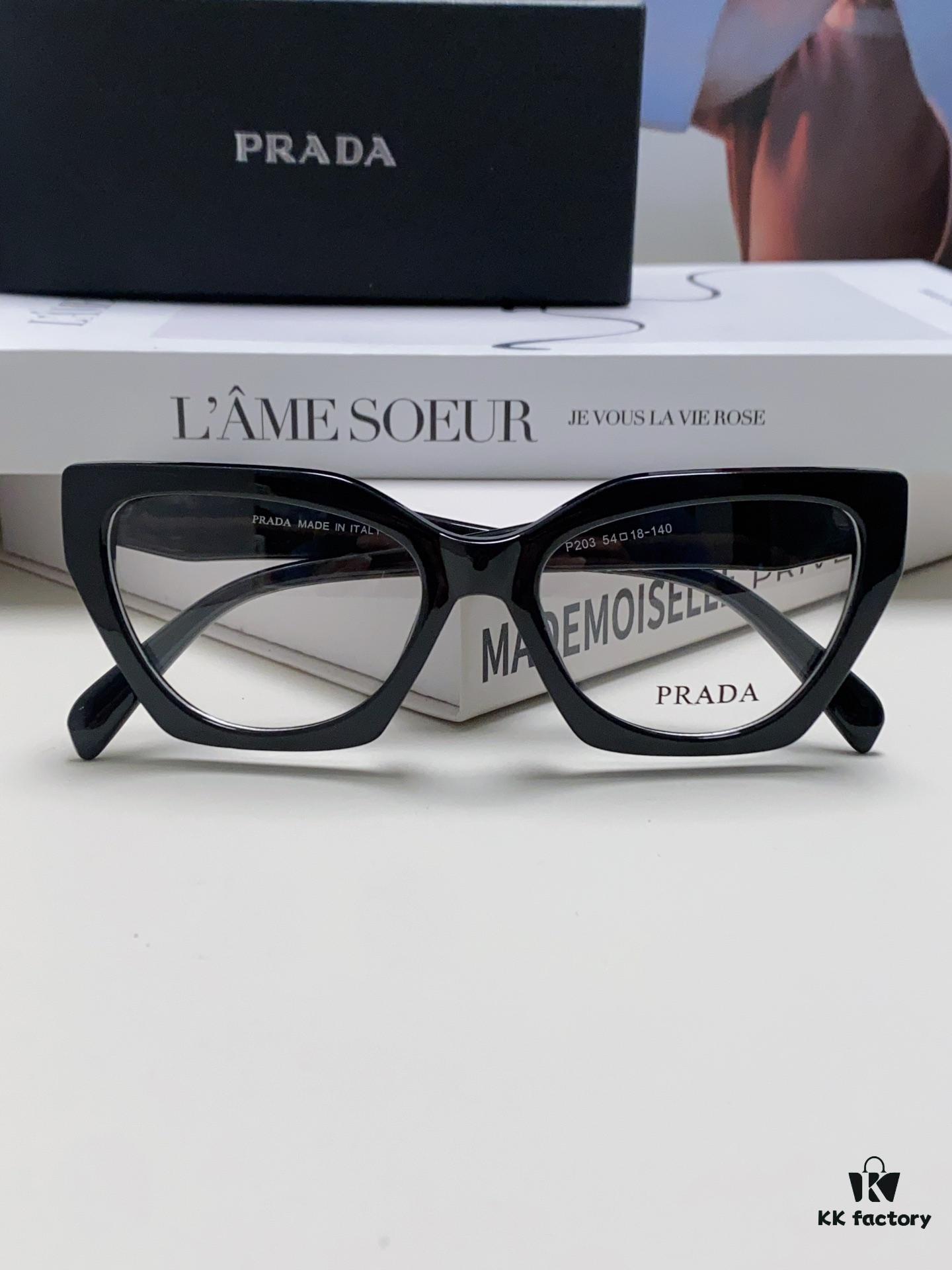 Prada 2024 New Optical Eyeglass Frame Cat-Eye Large Frame Women's Casual Fashion Glasses Sunglasses