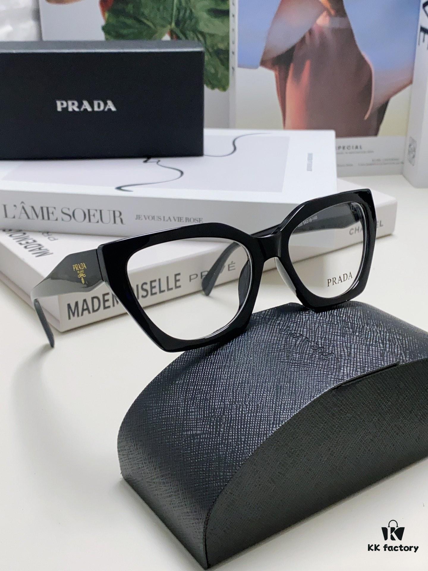 Prada 2024 New Optical Eyeglass Frame Cat-Eye Large Frame Women's Casual Fashion Glasses Sunglasses