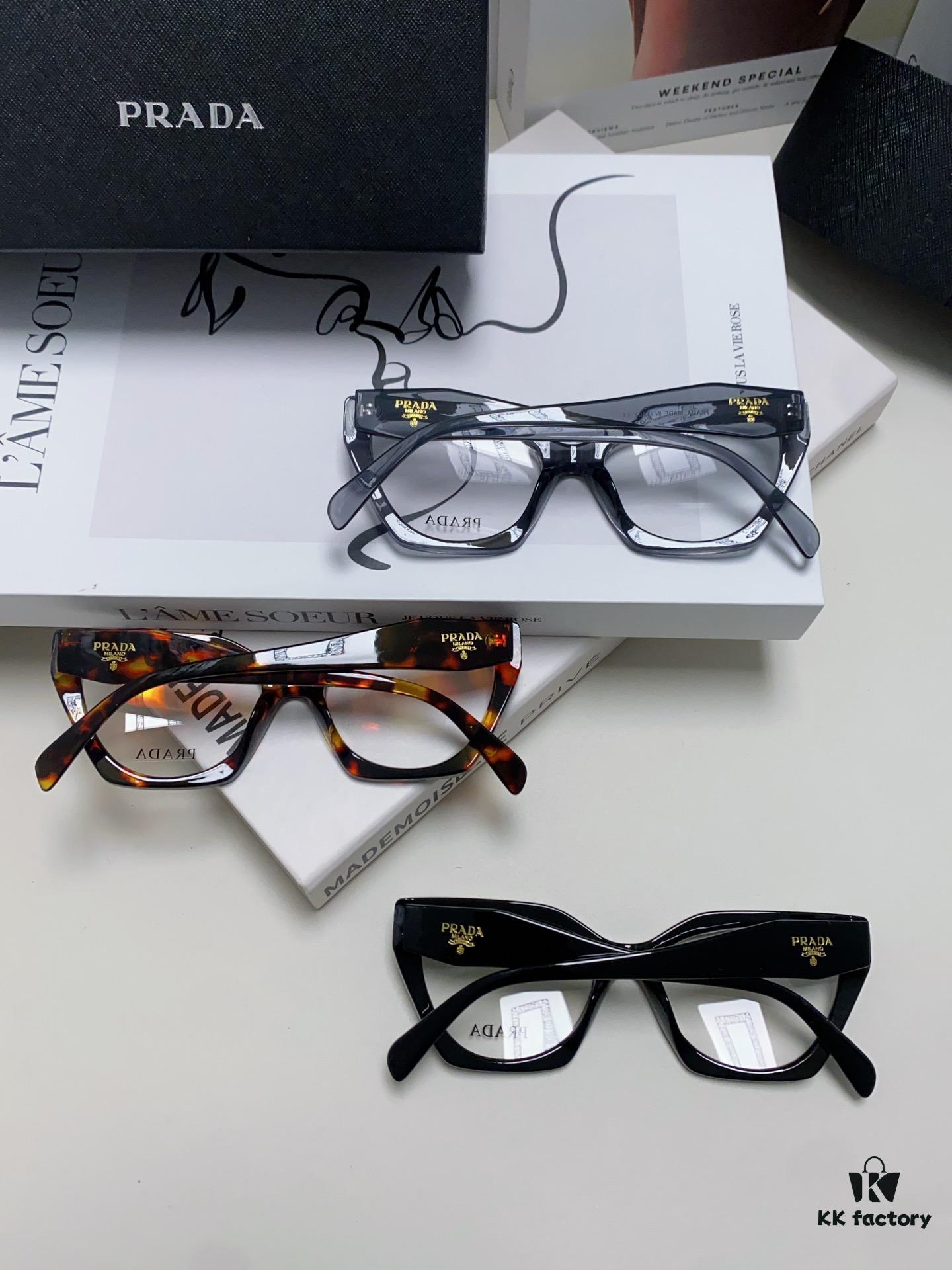 Prada 2024 New Optical Eyeglass Frame Cat-Eye Large Frame Women's Casual Fashion Glasses Sunglasses