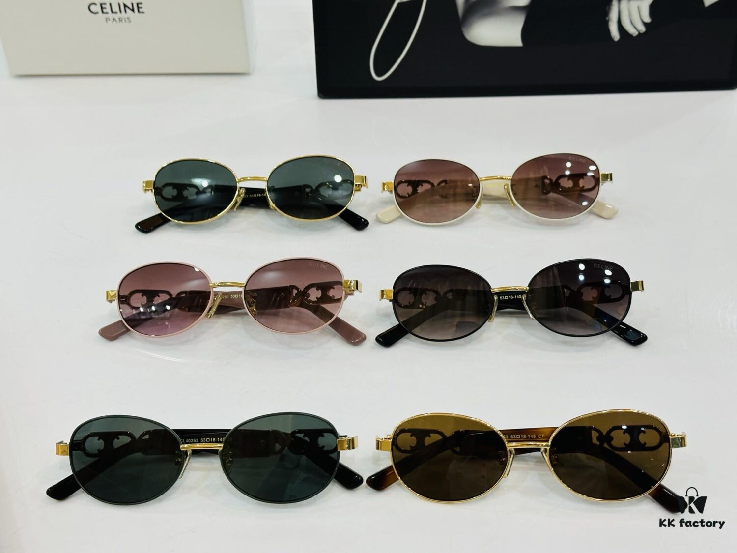 CELINE CL40253 Size: 53×18-145, Consistently Popular Unisex Style with Excellent Shine and Premium Texture, Superior Craftsmanship, Sunglasses