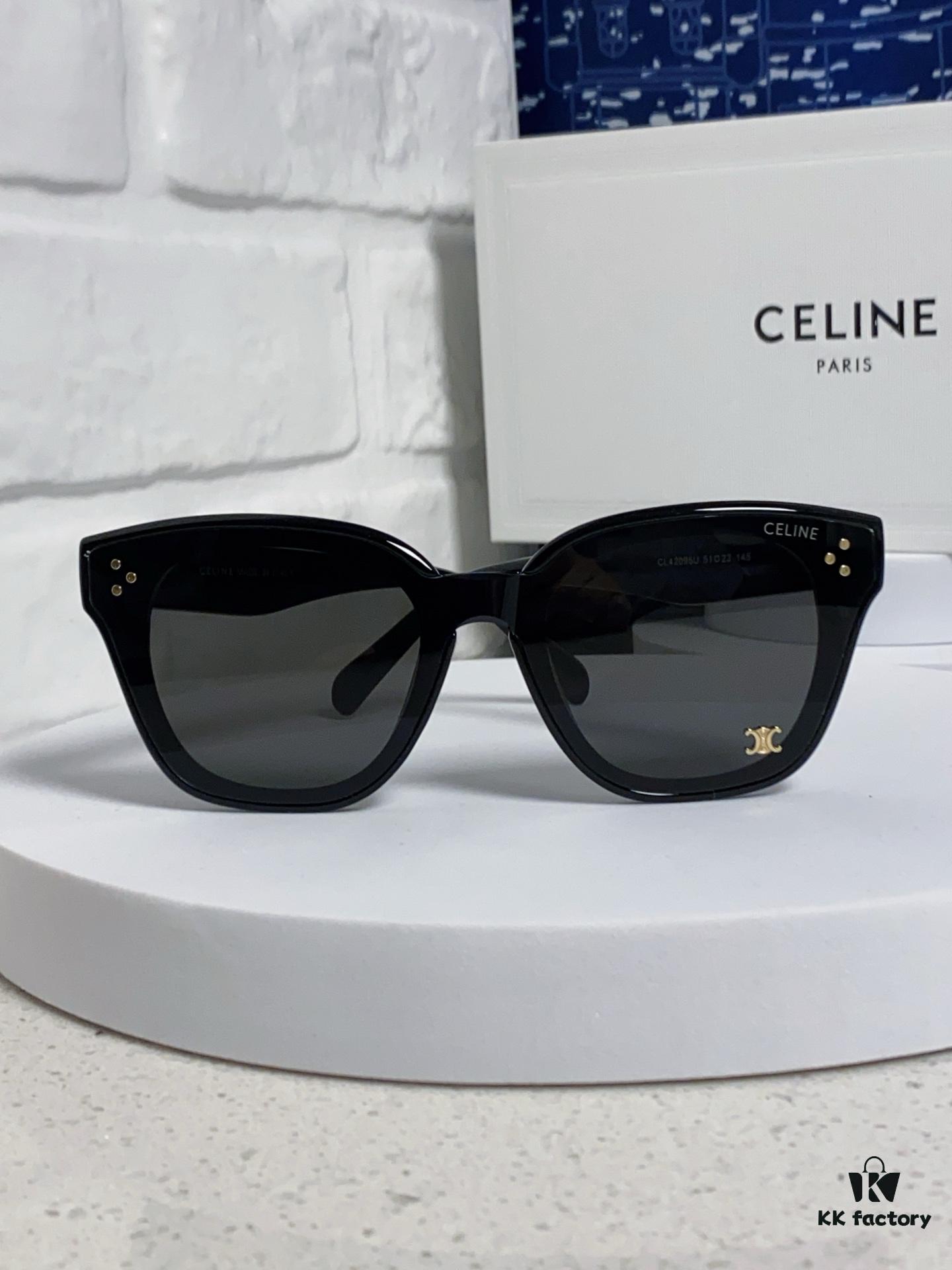 Celine 2025 New Korean Style Fashion Sunglasses for Women, Square Frame with Arches Design, Slimming Effect for Round Faces, UV Protection Unisex Sunglasses
