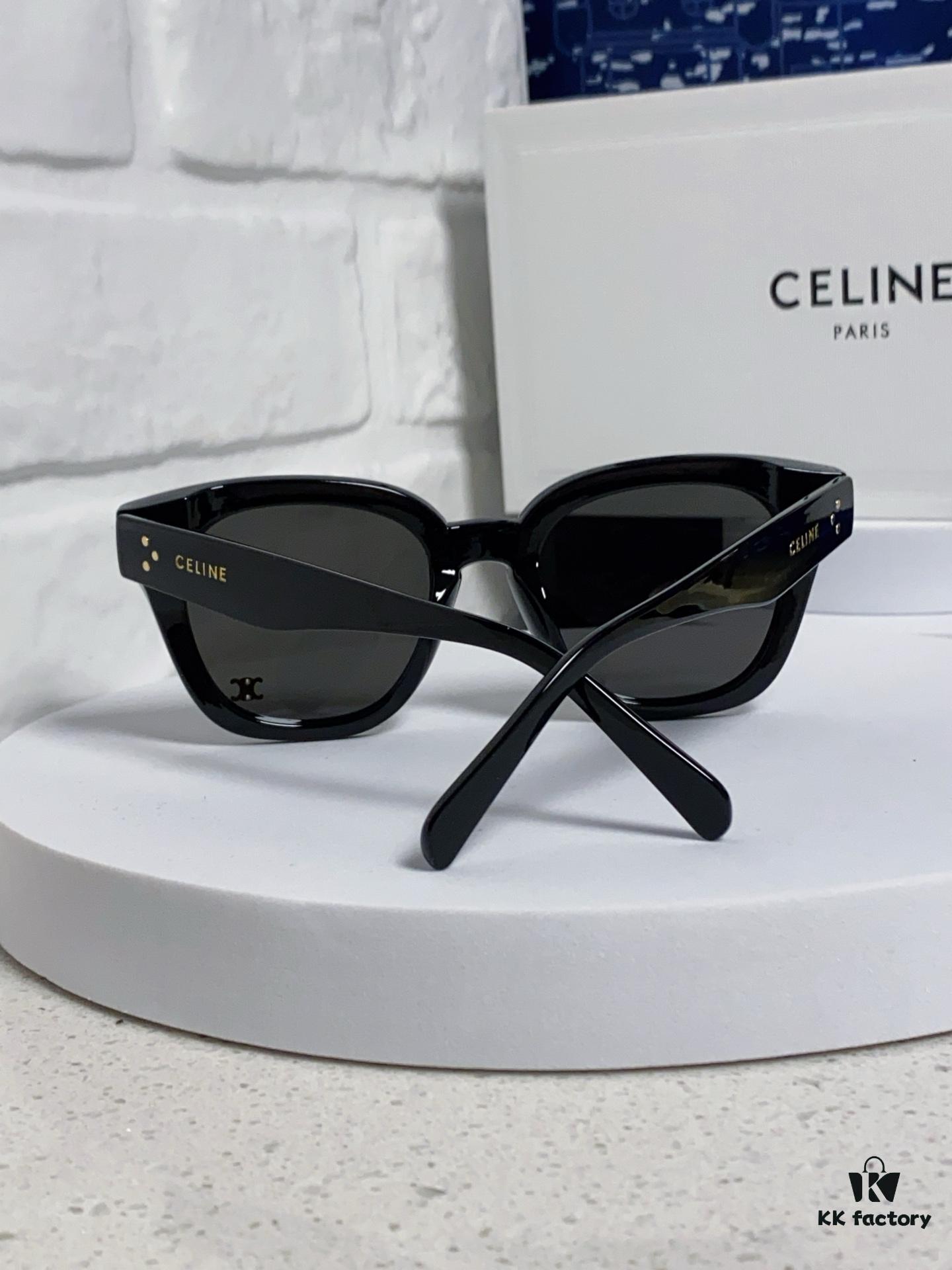 Celine 2025 New Korean Style Fashion Sunglasses for Women, Square Frame with Arches Design, Slimming Effect for Round Faces, UV Protection Unisex Sunglasses