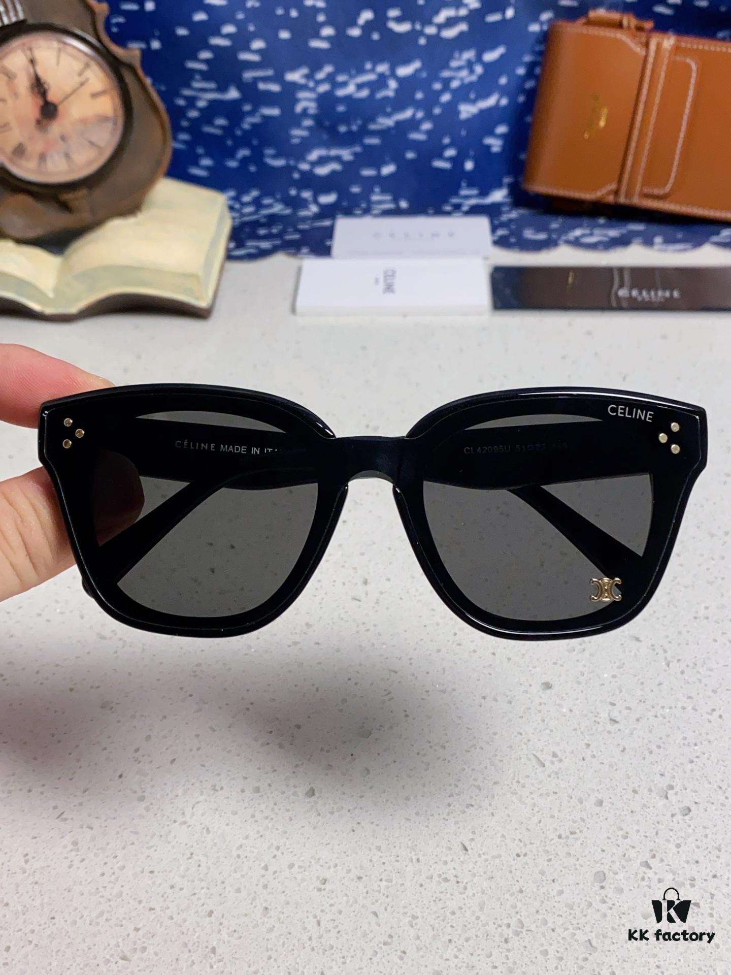 Celine 2025 New Korean Style Fashion Sunglasses for Women, Square Frame with Arches Design, Slimming Effect for Round Faces, UV Protection Unisex Sunglasses