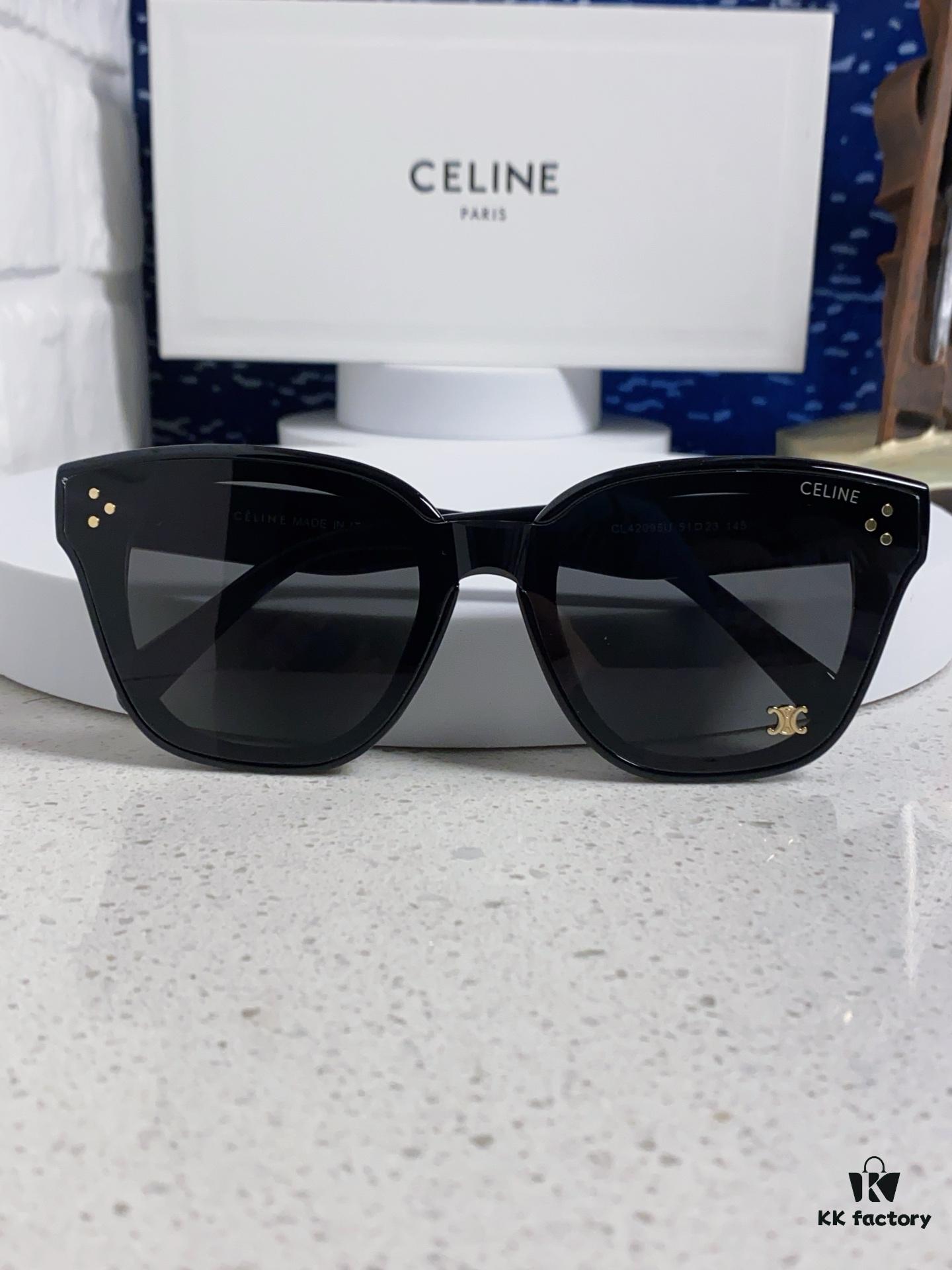 Celine 2025 New Korean Style Fashion Sunglasses for Women, Square Frame with Arches Design, Slimming Effect for Round Faces, UV Protection Unisex Sunglasses