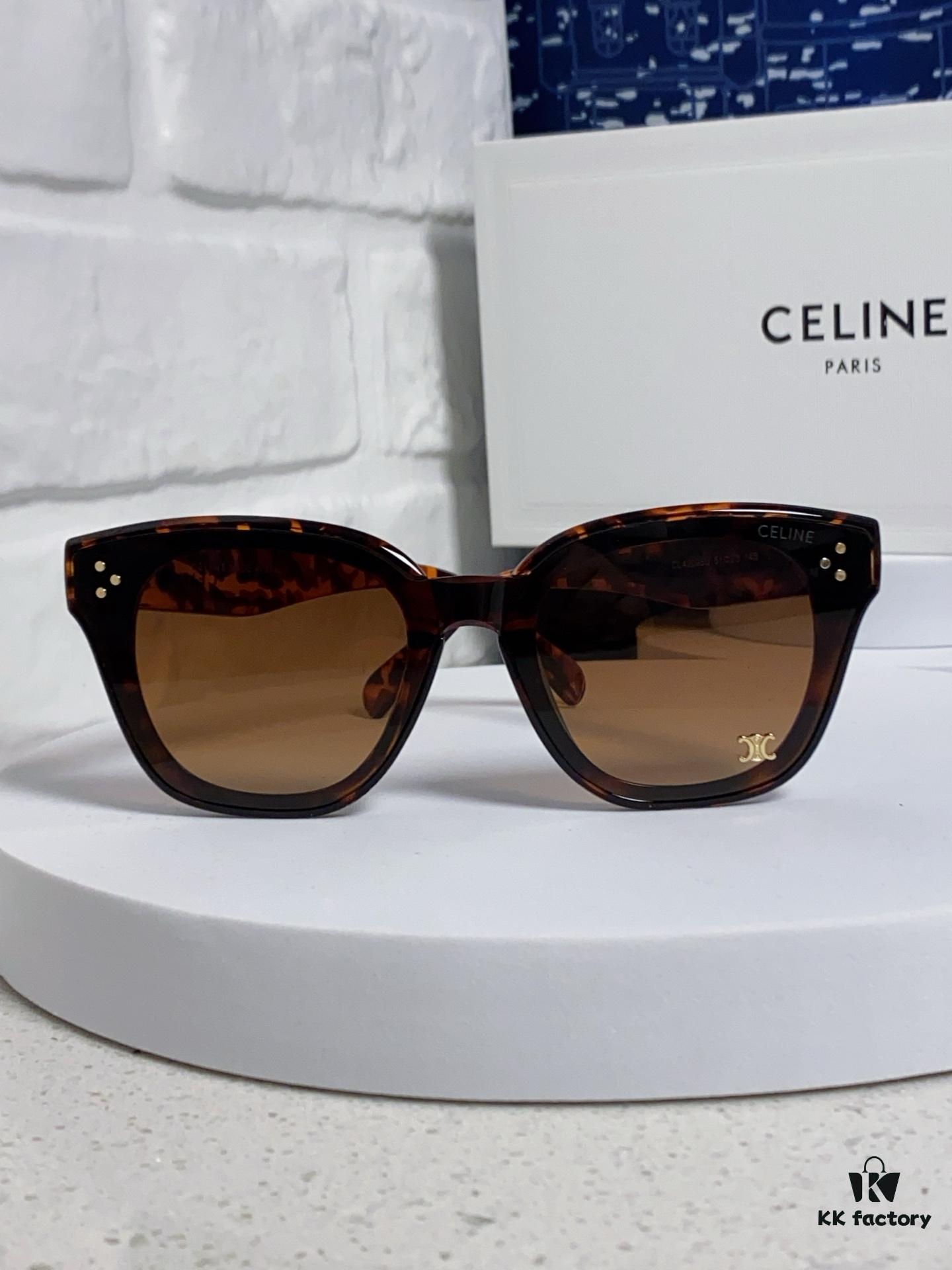 Celine 2025 New Arrival Korean Style Fashion Sunglasses for Women, Avant-Garde Square Frame Inspired by Arc de Triomphe, Slimming Effect for Round Faces, UV Protection Unisex Sun Glasses