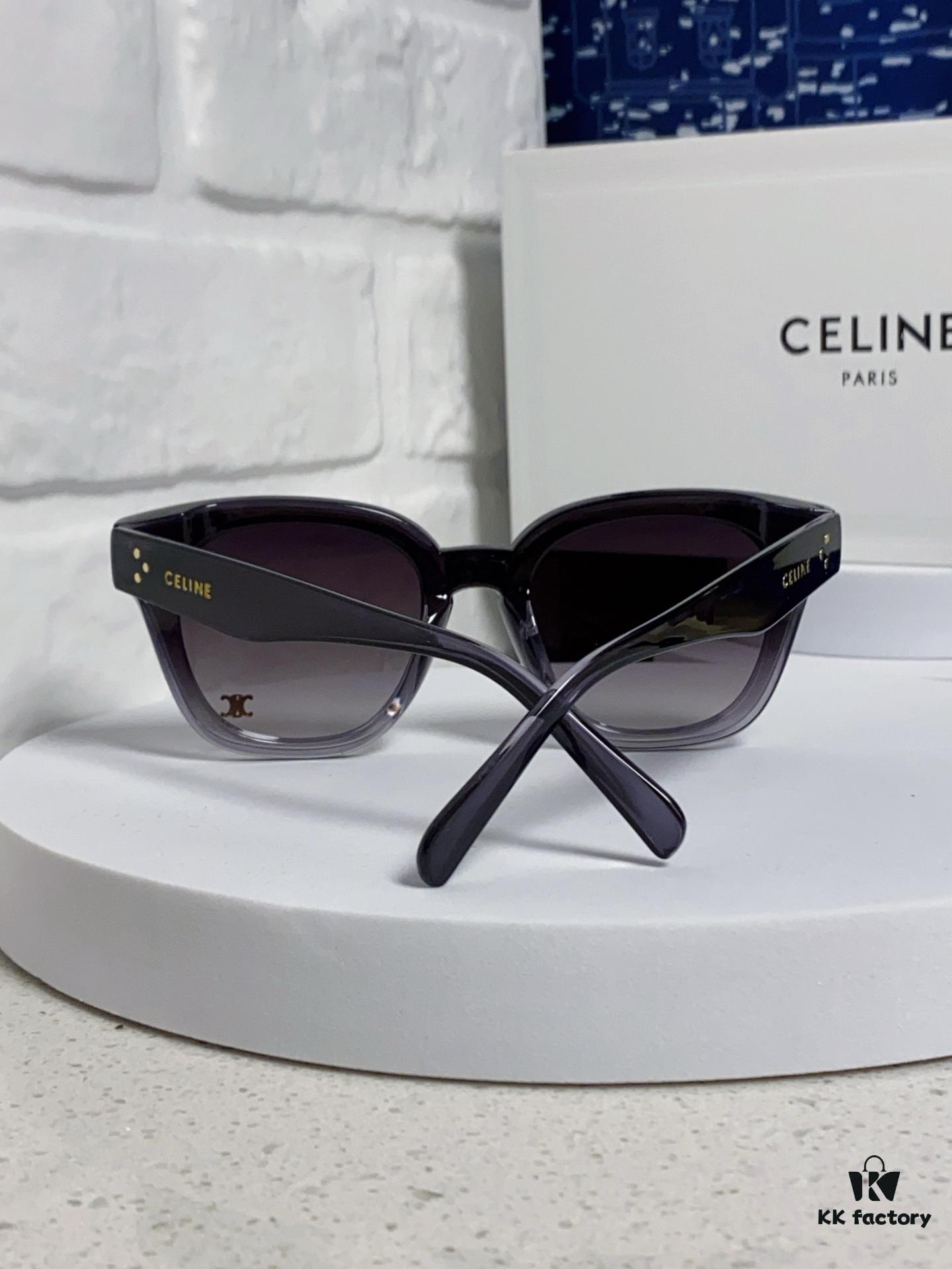 Celine 2025 New Korean-Style Fashion Sunglasses for Women, Avant-Garde Square Frame Inspired by Arc de Triomphe, Slimming Effect for Round Faces, Unisex UV-Protection Sunglasses