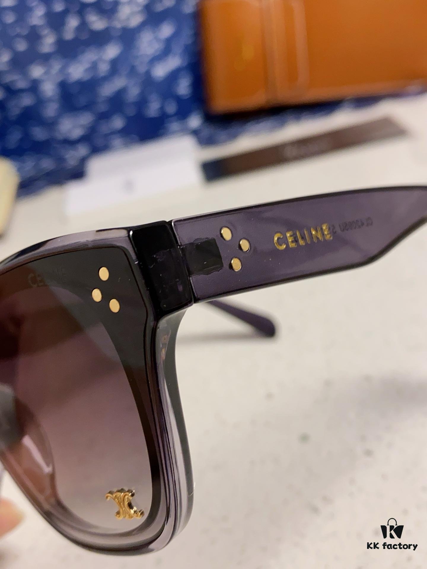 Celine 2025 New Korean-Style Fashion Sunglasses for Women, Avant-Garde Square Frame Inspired by Arc de Triomphe, Slimming Effect for Round Faces, Unisex UV-Protection Sunglasses