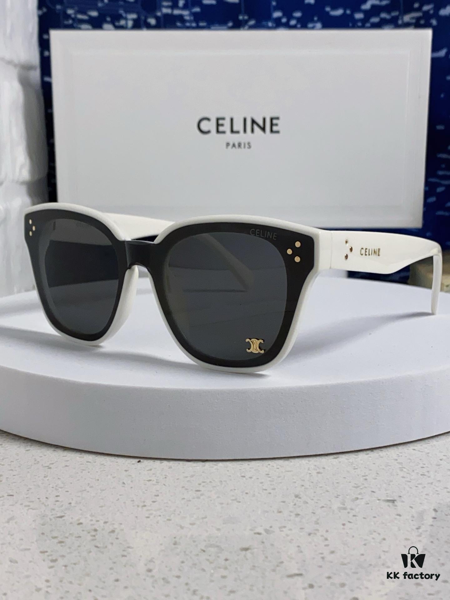 Celine 2025 New Korean Fashion Sunglasses for Women, Avant-Garde Square Frame Sunglasses Inspired by Arc de Triomphe, Slimming UV-Protective Eyewear Suitable for Round Faces, Unisex Stylish Sun Glasses