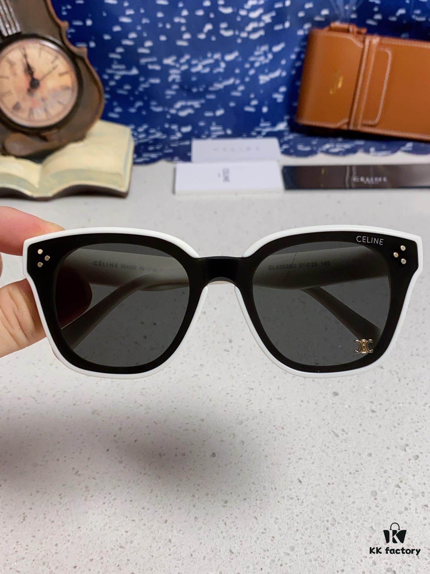 Celine 2025 New Korean Fashion Sunglasses for Women, Avant-Garde Square Frame Sunglasses Inspired by Arc de Triomphe, Slimming UV-Protective Eyewear Suitable for Round Faces, Unisex Stylish Sun Glasses