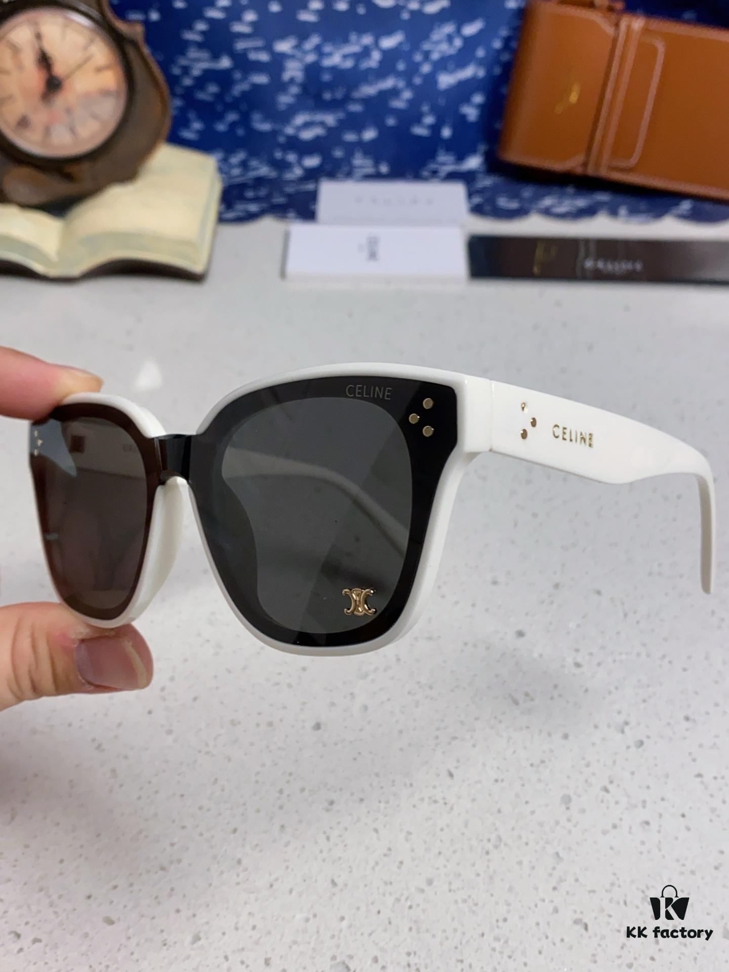 Celine 2025 New Korean Fashion Sunglasses for Women, Avant-Garde Square Frame Sunglasses Inspired by Arc de Triomphe, Slimming UV-Protective Eyewear Suitable for Round Faces, Unisex Stylish Sun Glasses