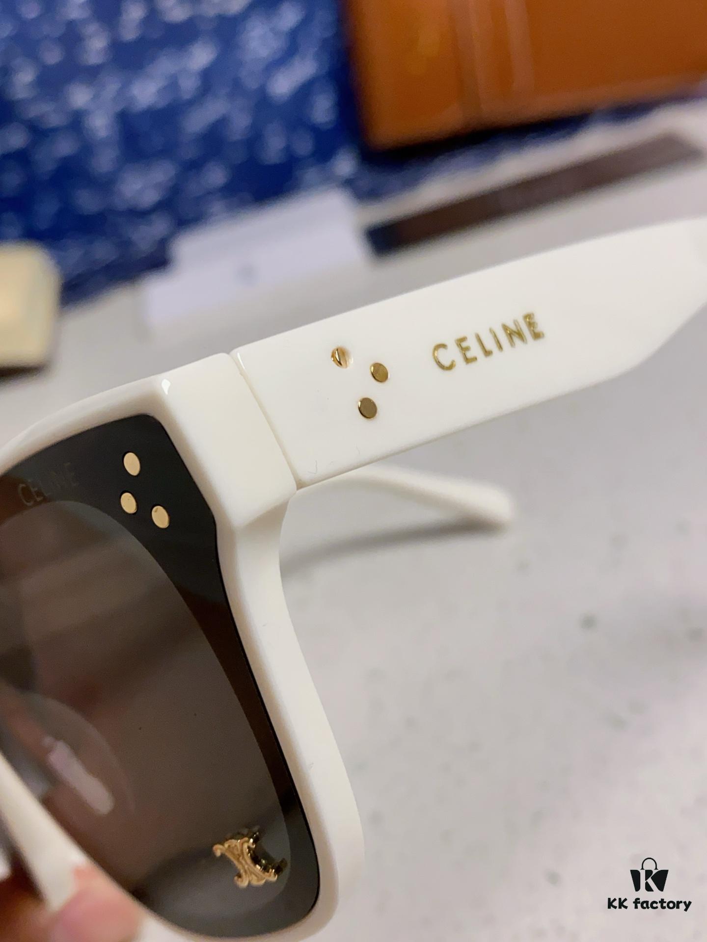 Celine 2025 New Korean Fashion Sunglasses for Women, Avant-Garde Square Frame Sunglasses Inspired by Arc de Triomphe, Slimming UV-Protective Eyewear Suitable for Round Faces, Unisex Stylish Sun Glasses