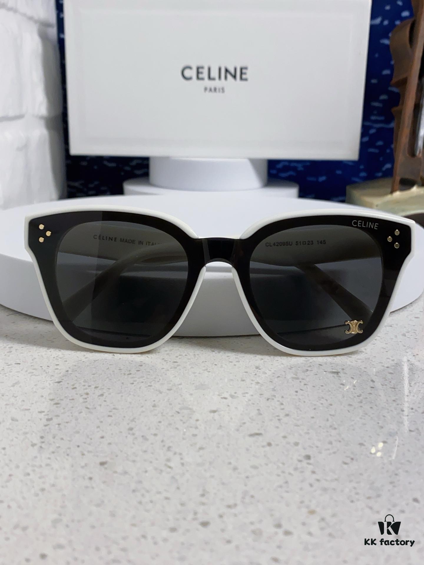 Celine 2025 New Korean Fashion Sunglasses for Women, Avant-Garde Square Frame Sunglasses Inspired by Arc de Triomphe, Slimming UV-Protective Eyewear Suitable for Round Faces, Unisex Stylish Sun Glasses