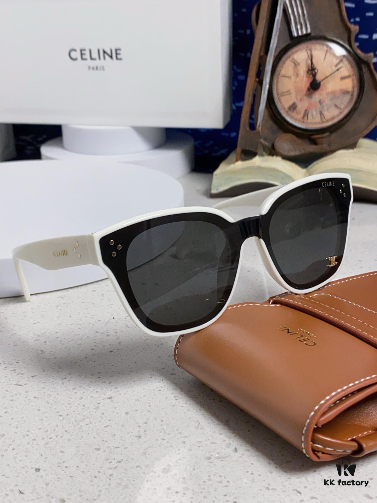 Celine 2025 New Korean Fashion Sunglasses for Women, Avant-Garde Square Frame Sunglasses Inspired by Arc de Triomphe, Slimming UV-Protective Eyewear Suitable for Round Faces, Unisex Stylish Sun Glasses