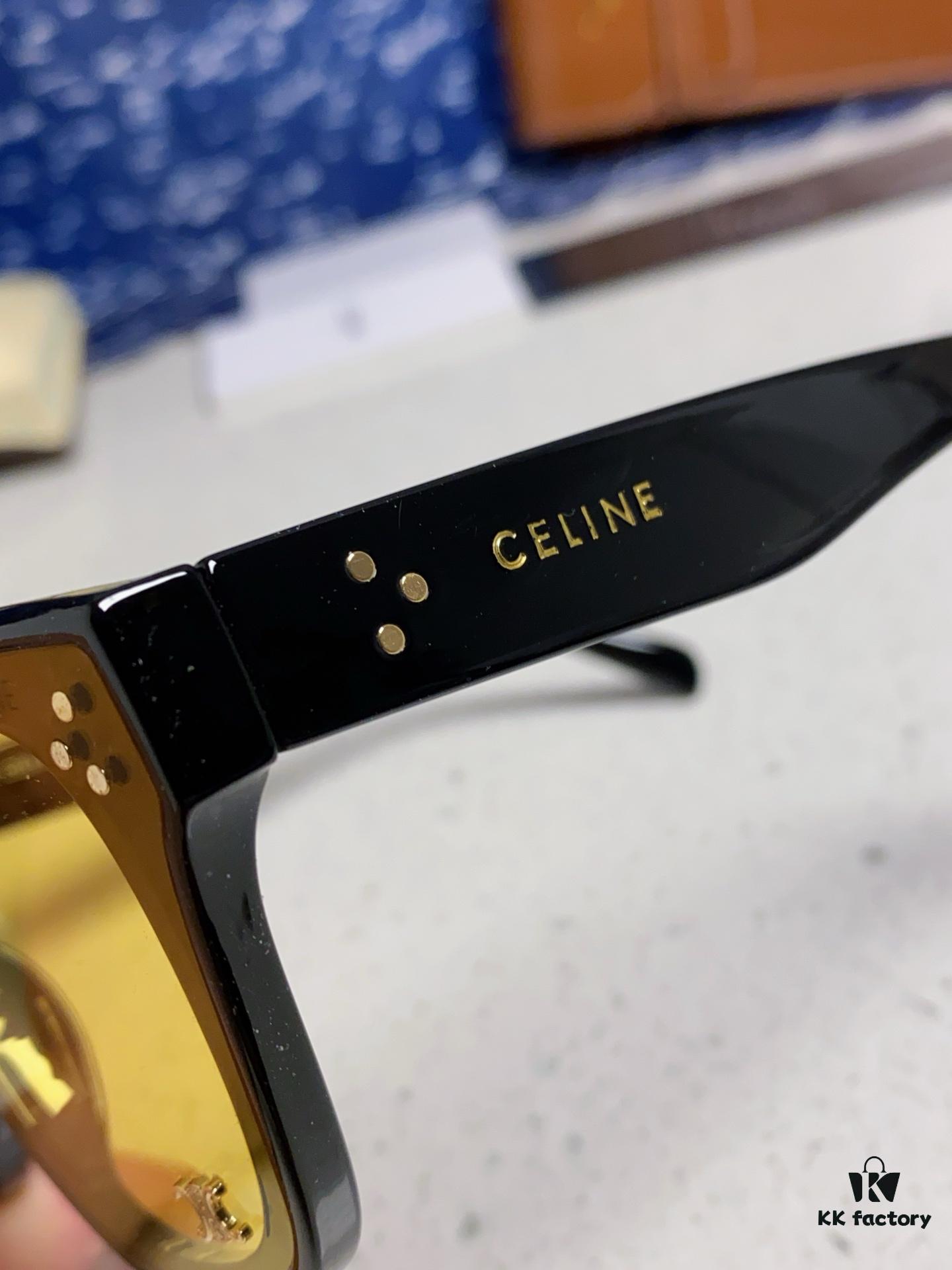 Celine 2025 New Korean-style Fashion Sunglasses for Women, Avant-garde Square Frame Sunglasses Inspired by Arc de Triomphe, Slimming Look for Round Faces, UV-Protective Unisex Sun Glasses