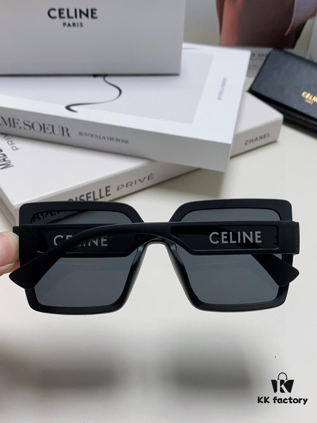 Celine 2024 New Korean-Style Oversized Round Frame UV-Protective Sunglasses for Women, Stylish and Elegant Sun Protection Glasses