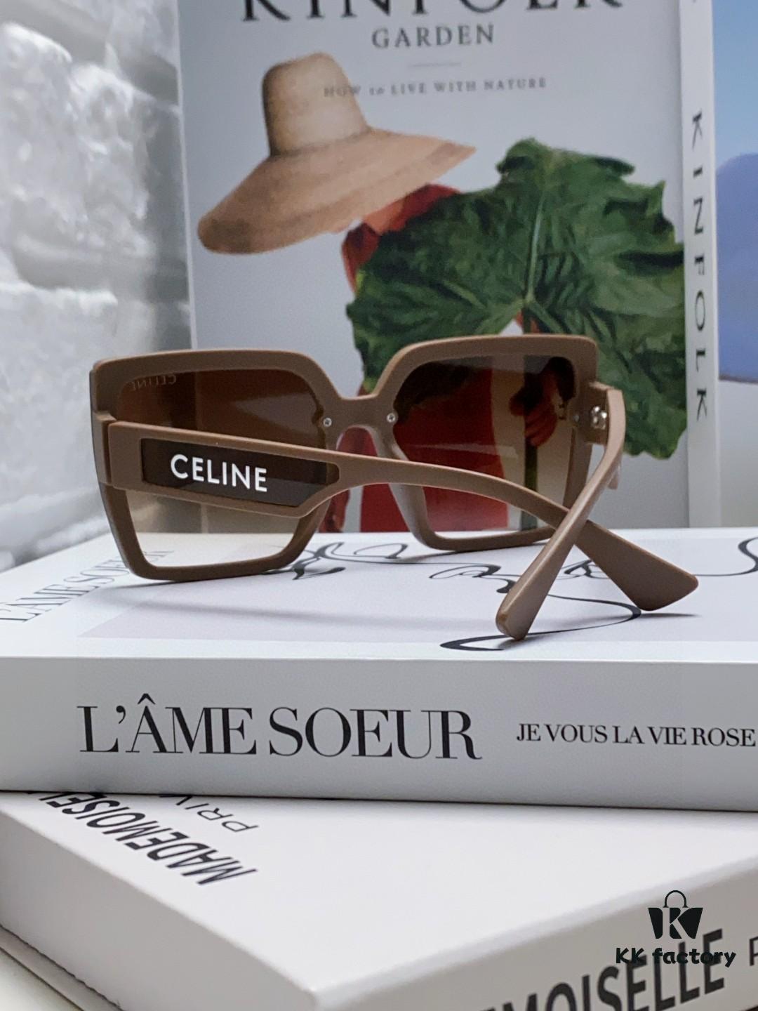 Celine 2024 New Korean Style Oversized Round Frame UV Protection Sunglasses for Women, Stylish and Elegant Sun Glasses