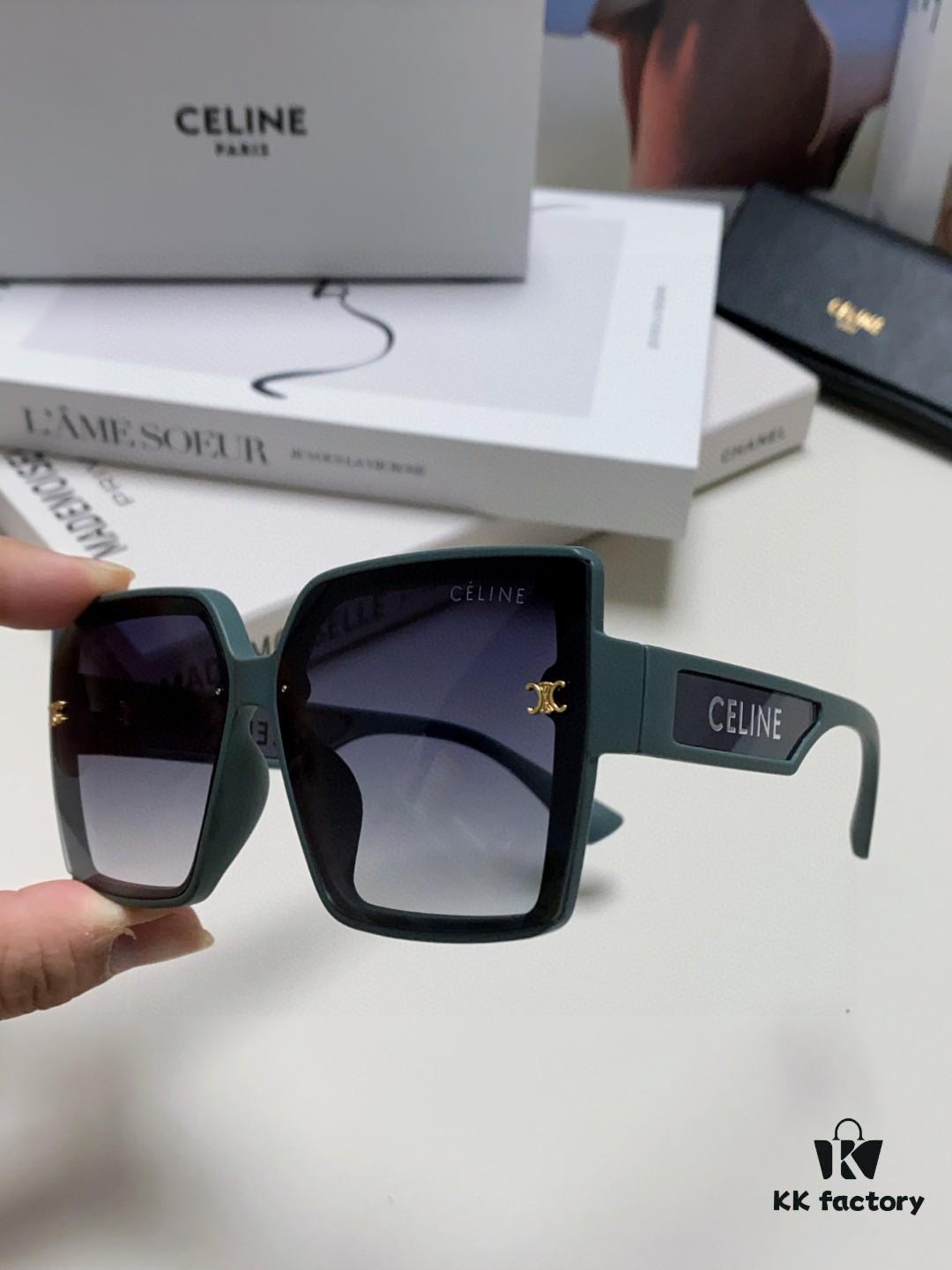 Celine 2024 New Korean Style Oversized Round Frame UV Protection Sunglasses for Women, Stylish and Elegant Sun Glasses